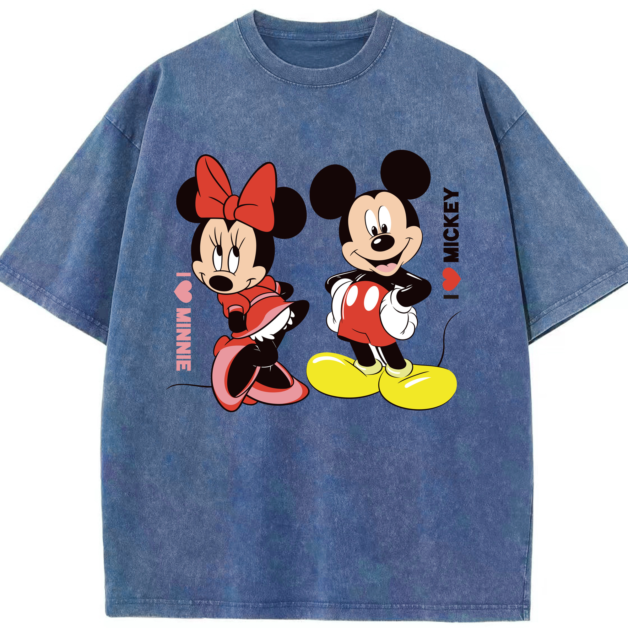 （画像用） ミッキーマウス Mickey Mouse 綿100% ヴィンテージ風 半袖Tシャツ（フロントプリント）