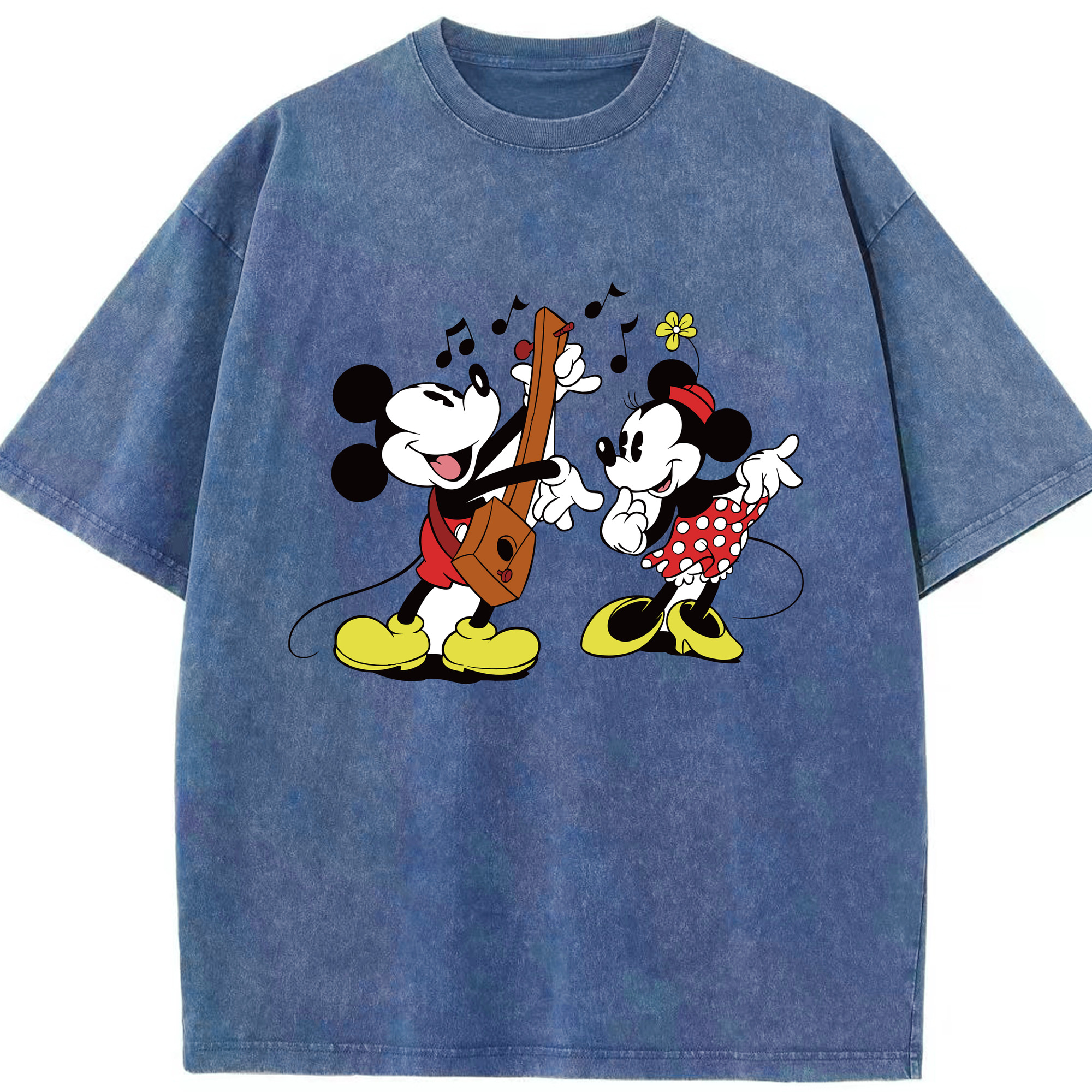（画像用） ミッキーマウス Mickey Mouse 綿100% ヴィンテージ風 半袖Tシャツ（フロントプリント）