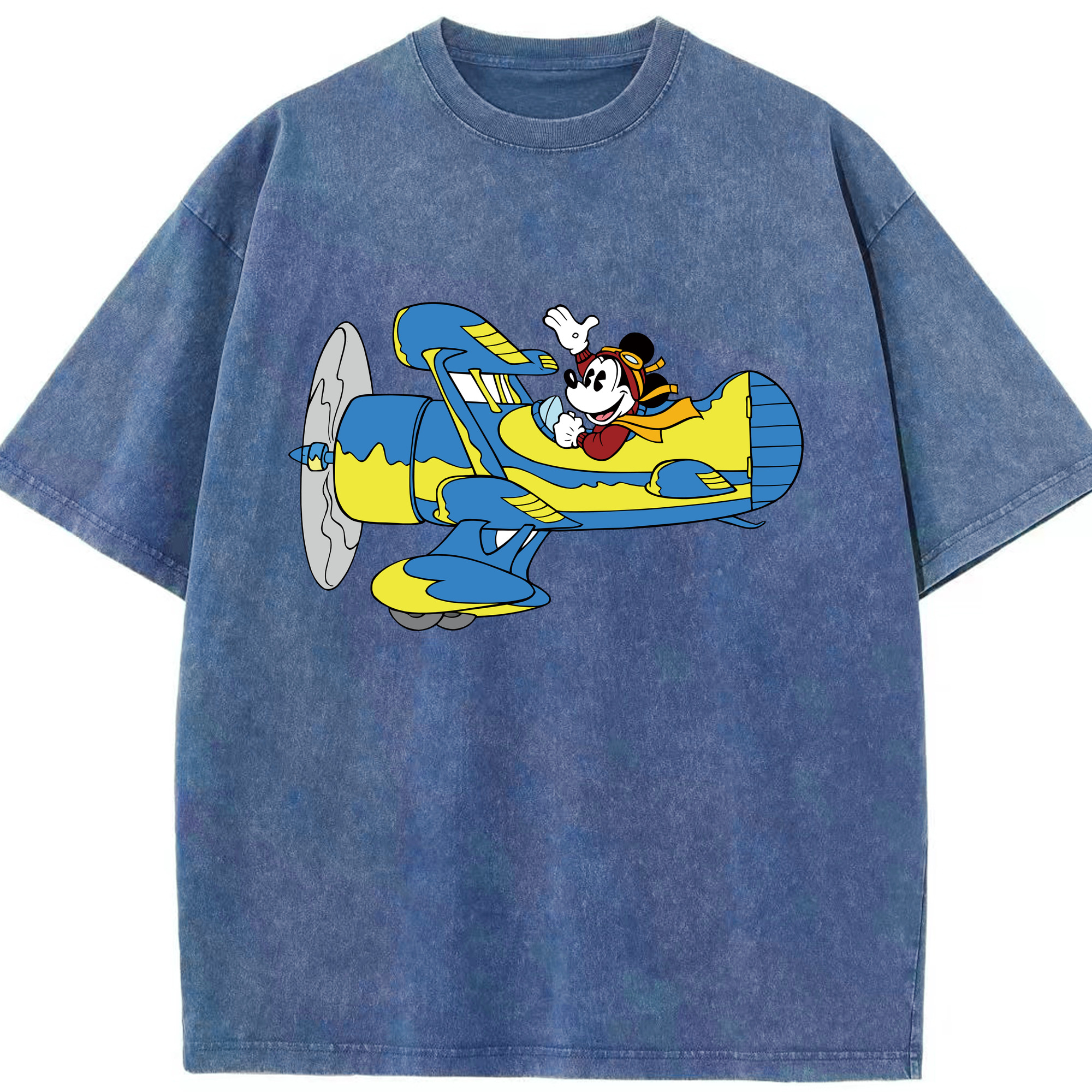 （画像用） ミッキーマウス Mickey Mouse 綿100% ヴィンテージ風 半袖Tシャツ（フロントプリント）