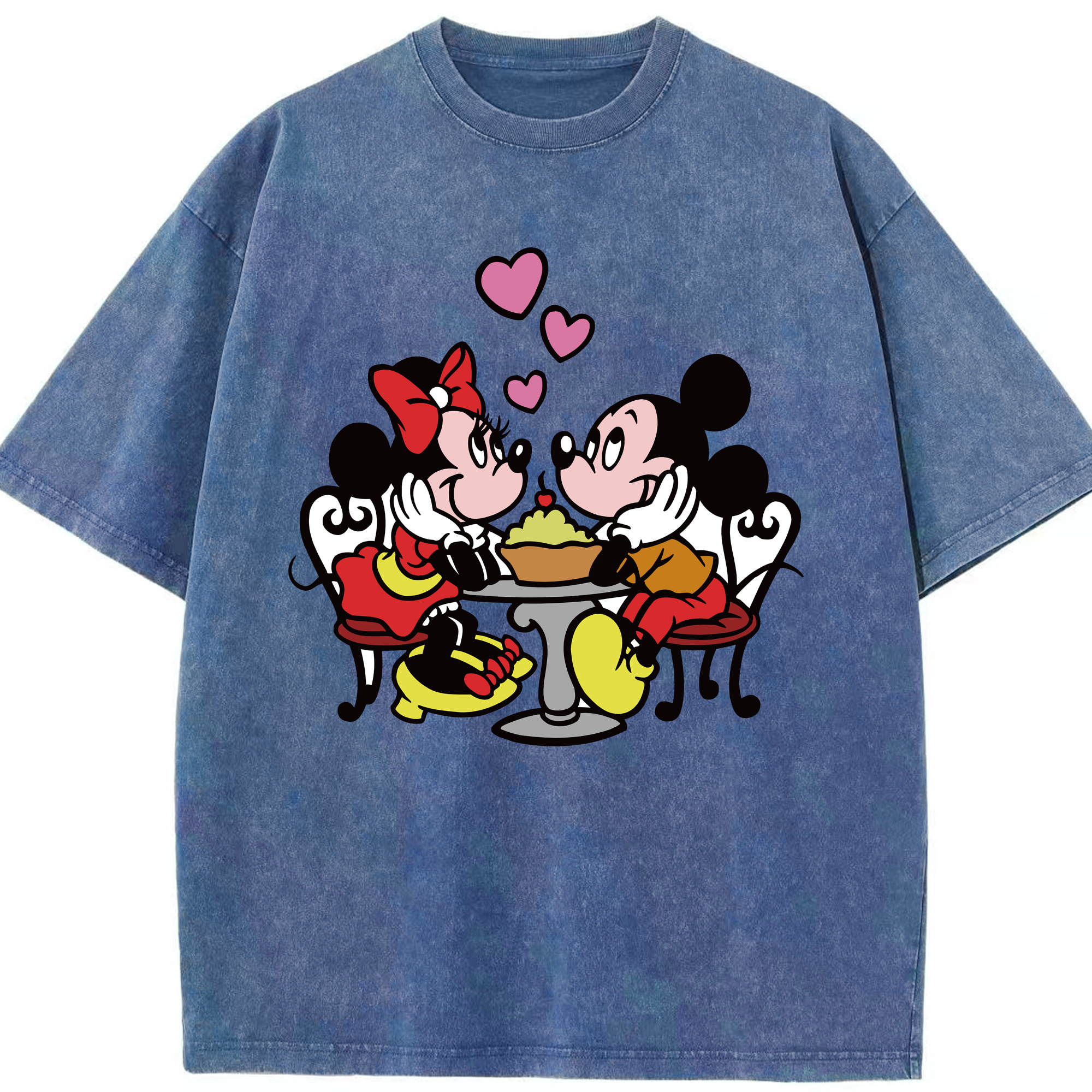 （画像用） ミッキーマウス Mickey Mouse 綿100% ヴィンテージ風 半袖Tシャツ（フロントプリント）