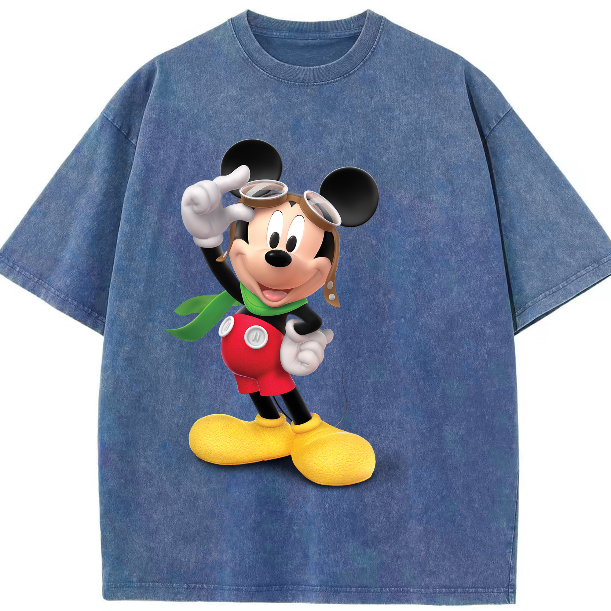 （画像用） ミッキーマウス Mickey Mouse 綿100% ヴィンテージ風 半袖Tシャツ（フロントプリント）