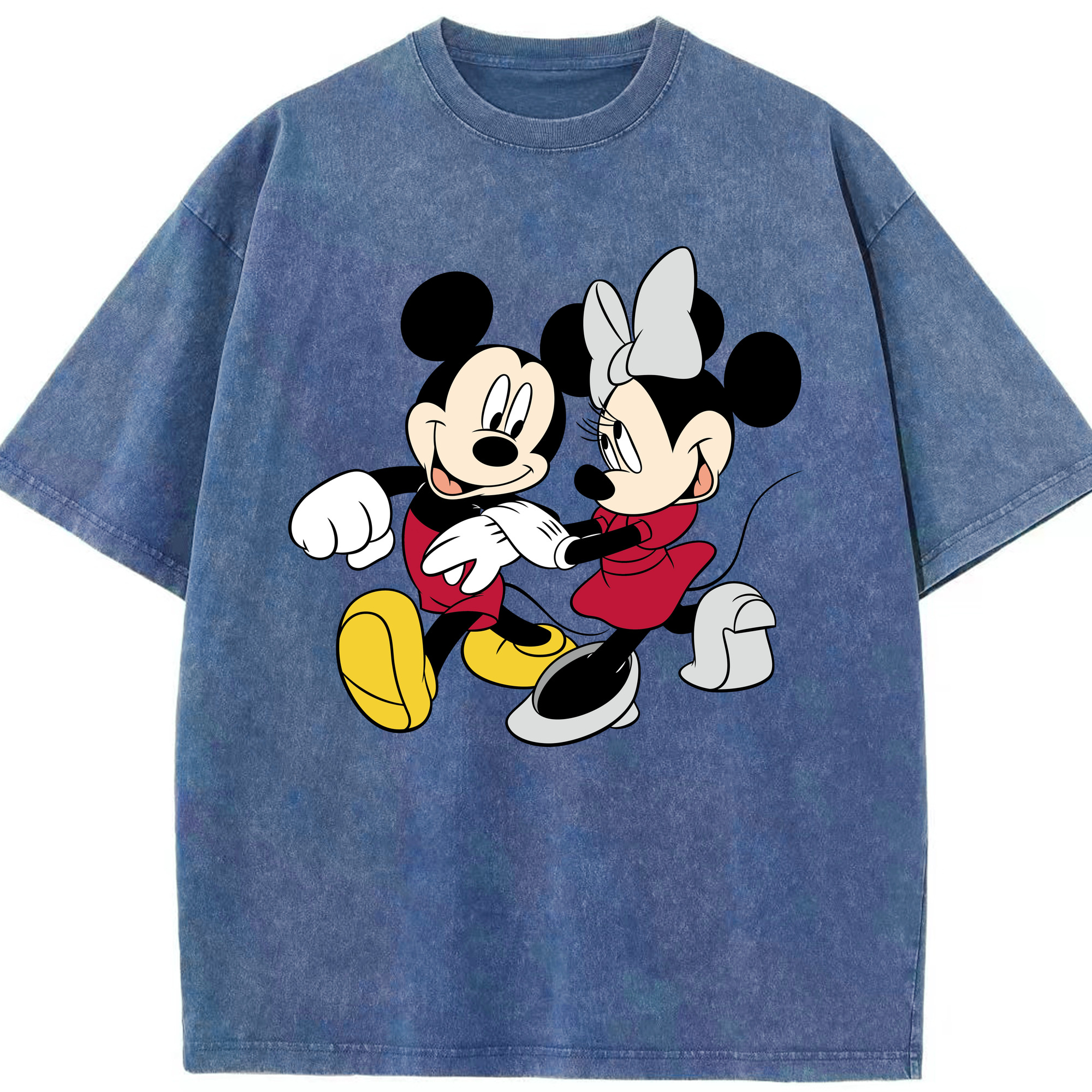 （画像用） ミッキーマウス Mickey Mouse 綿100% ヴィンテージ風 半袖Tシャツ（フロントプリント）