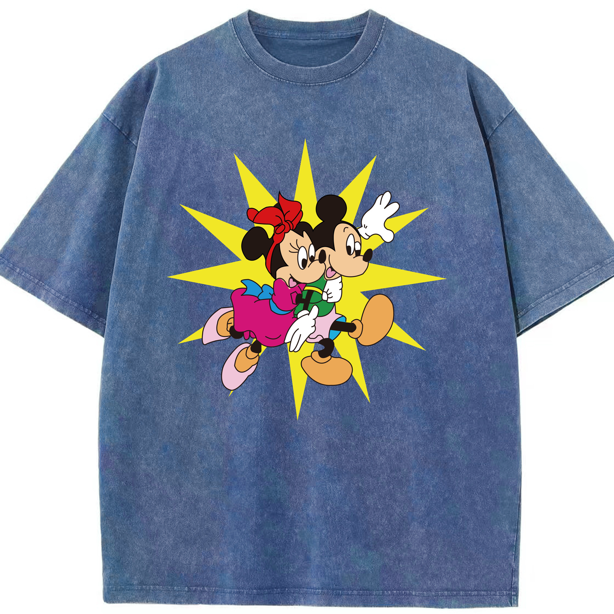 （画像用） ミッキーマウス Mickey Mouse 綿100% ヴィンテージ風 半袖Tシャツ（フロントプリント）