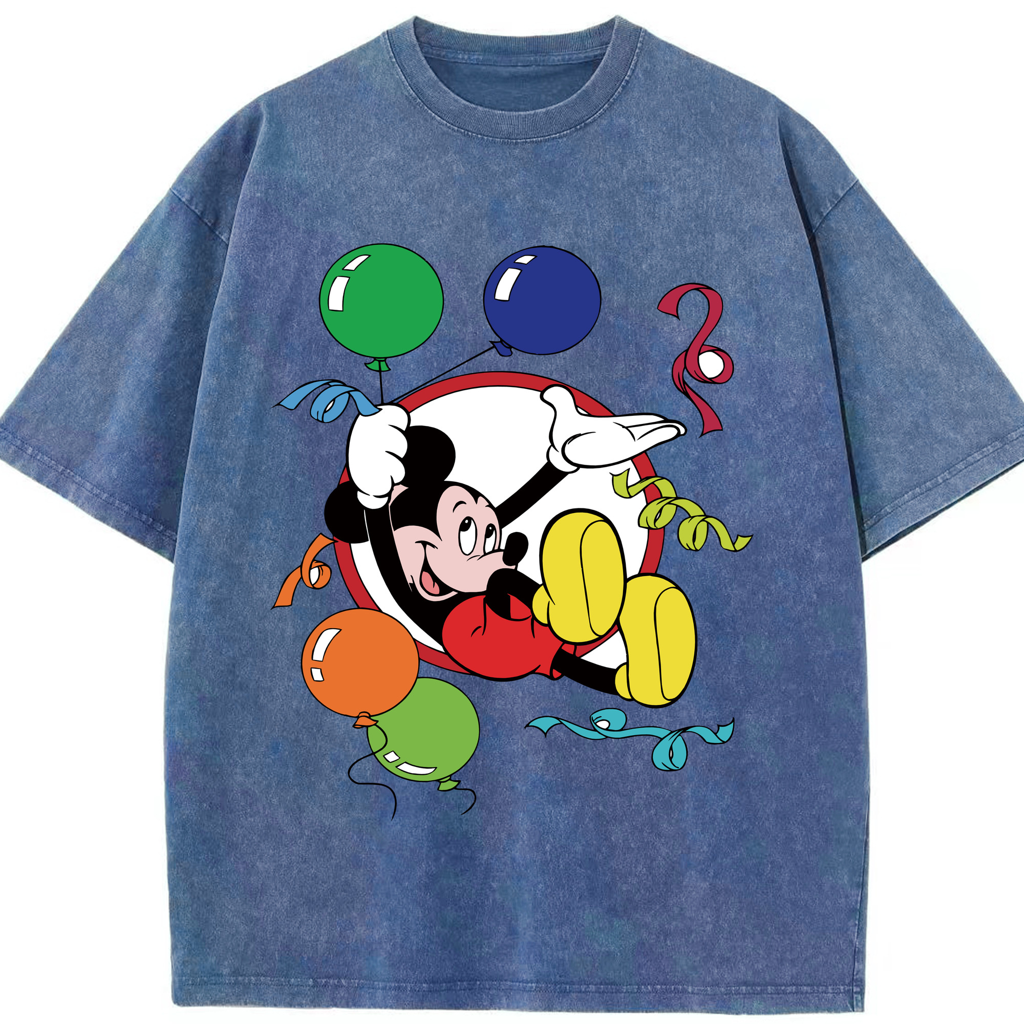 （画像用） ミッキーマウス Mickey Mouse 綿100% ヴィンテージ風 半袖Tシャツ（フロントプリント）