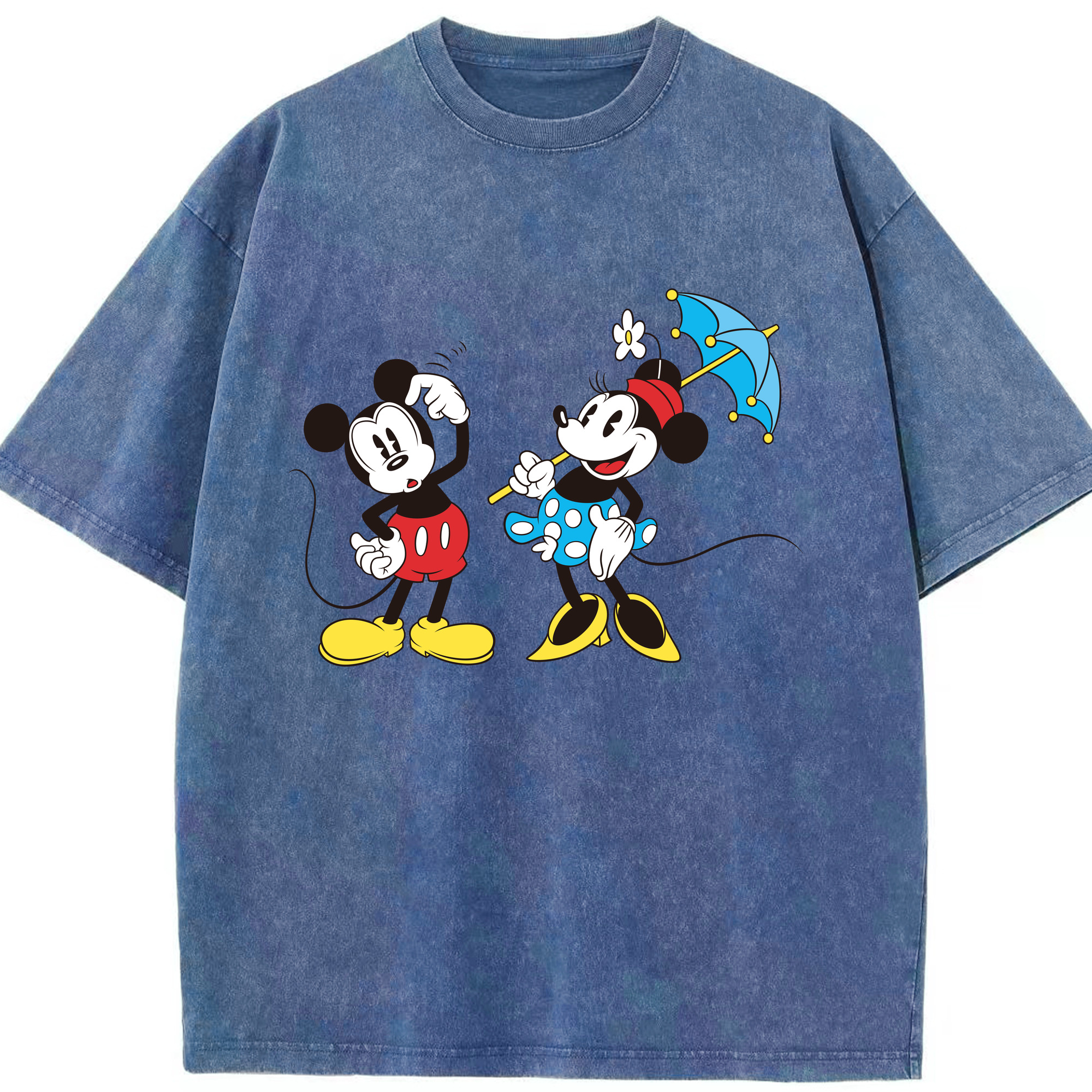 （画像用） ミッキーマウス Mickey Mouse 綿100% ヴィンテージ風 半袖Tシャツ（フロントプリント）