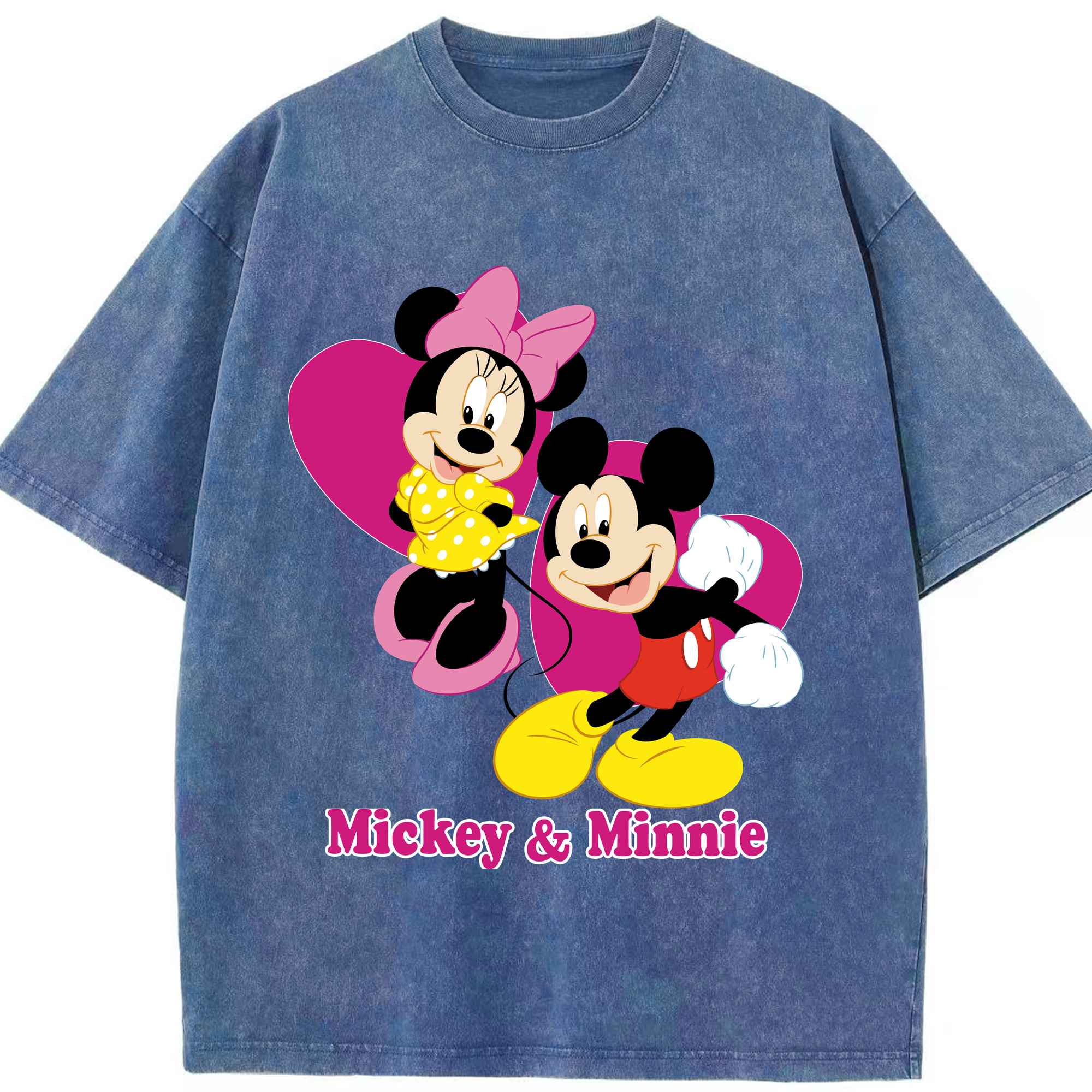 （画像用） ミッキーマウス Mickey Mouse 綿100% ヴィンテージ風 半袖Tシャツ（フロントプリント）