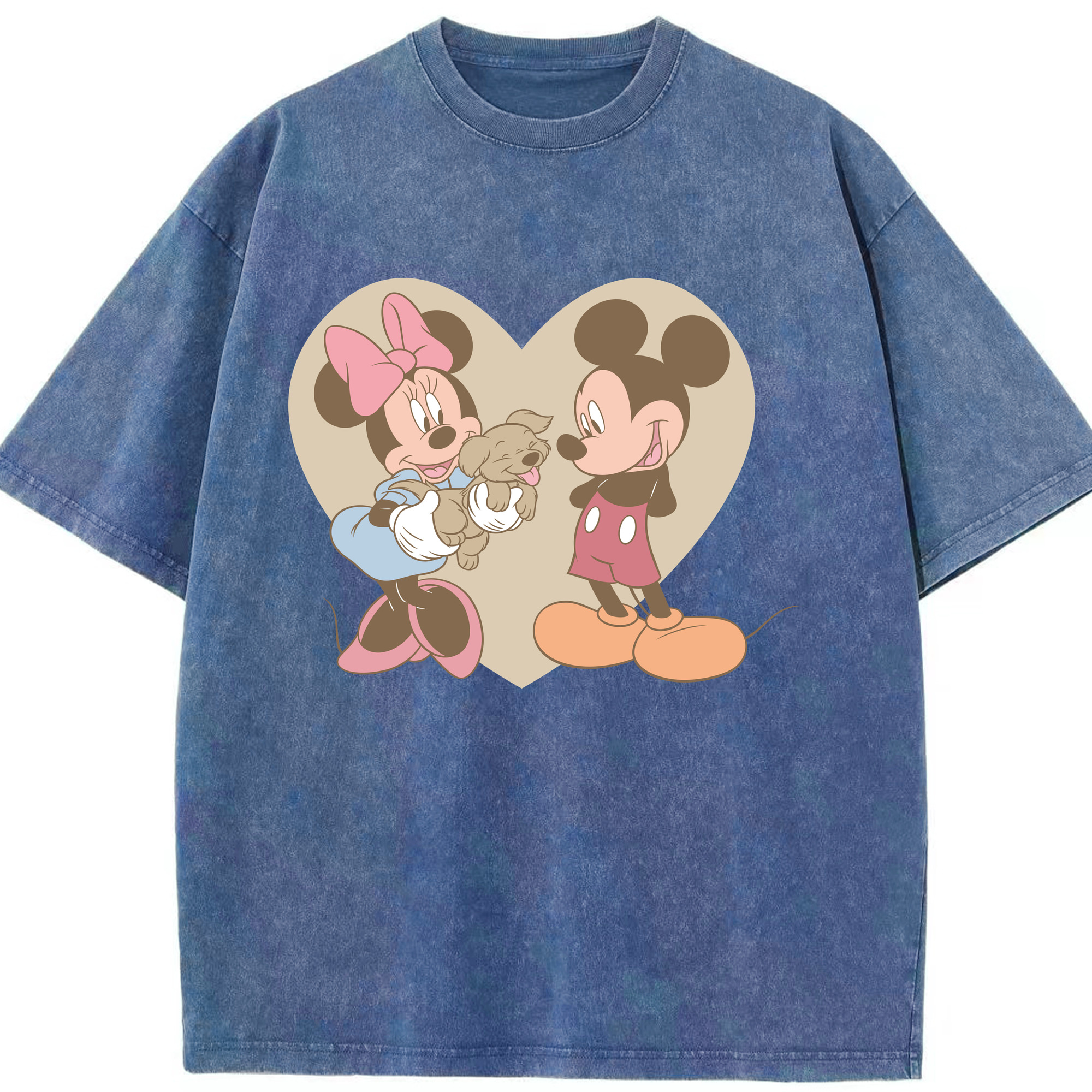 （画像用） ミッキーマウス Mickey Mouse 綿100% ヴィンテージ風 半袖Tシャツ（フロントプリント）