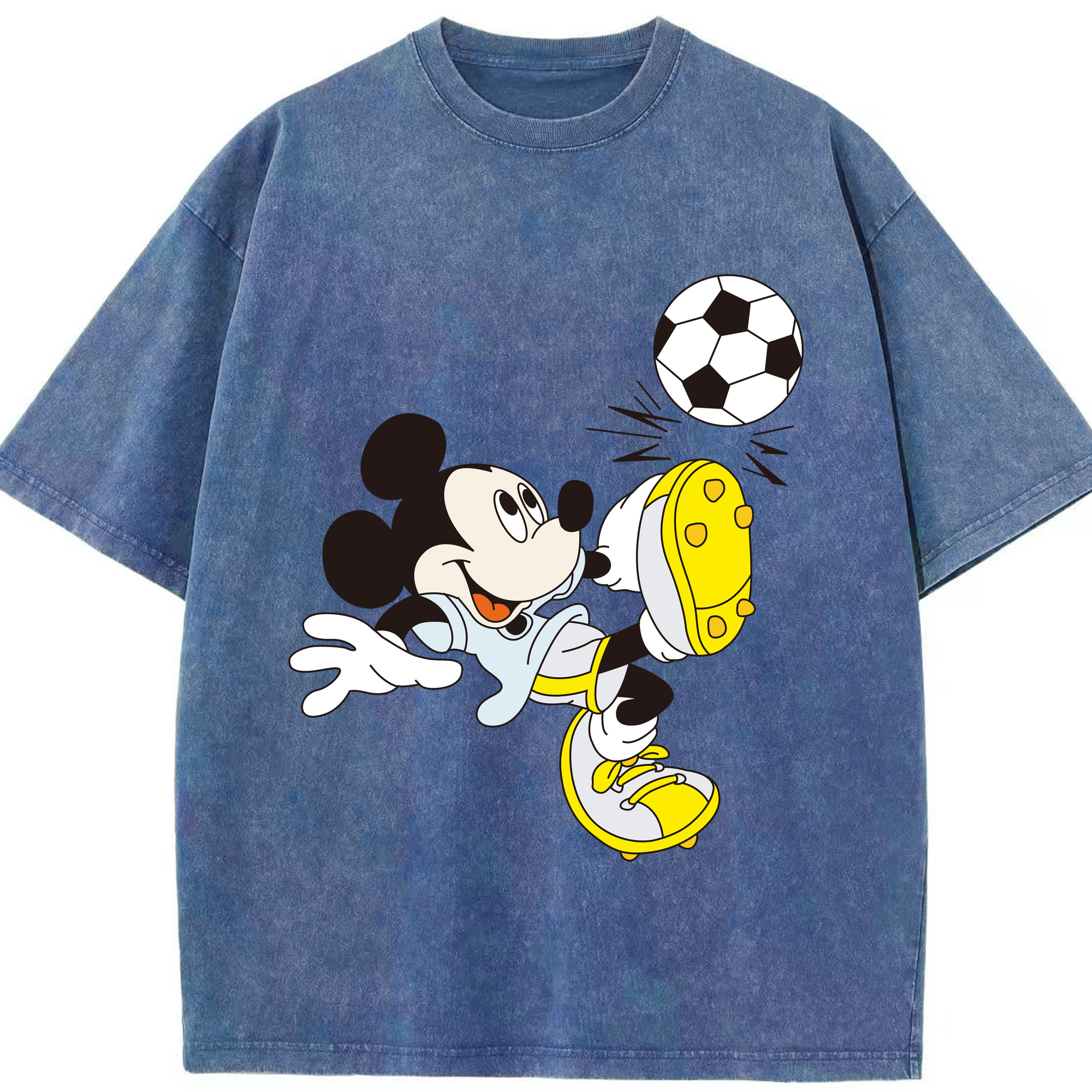 （画像用） ミッキーマウス Mickey Mouse 綿100% ヴィンテージ風 半袖Tシャツ（フロントプリント）