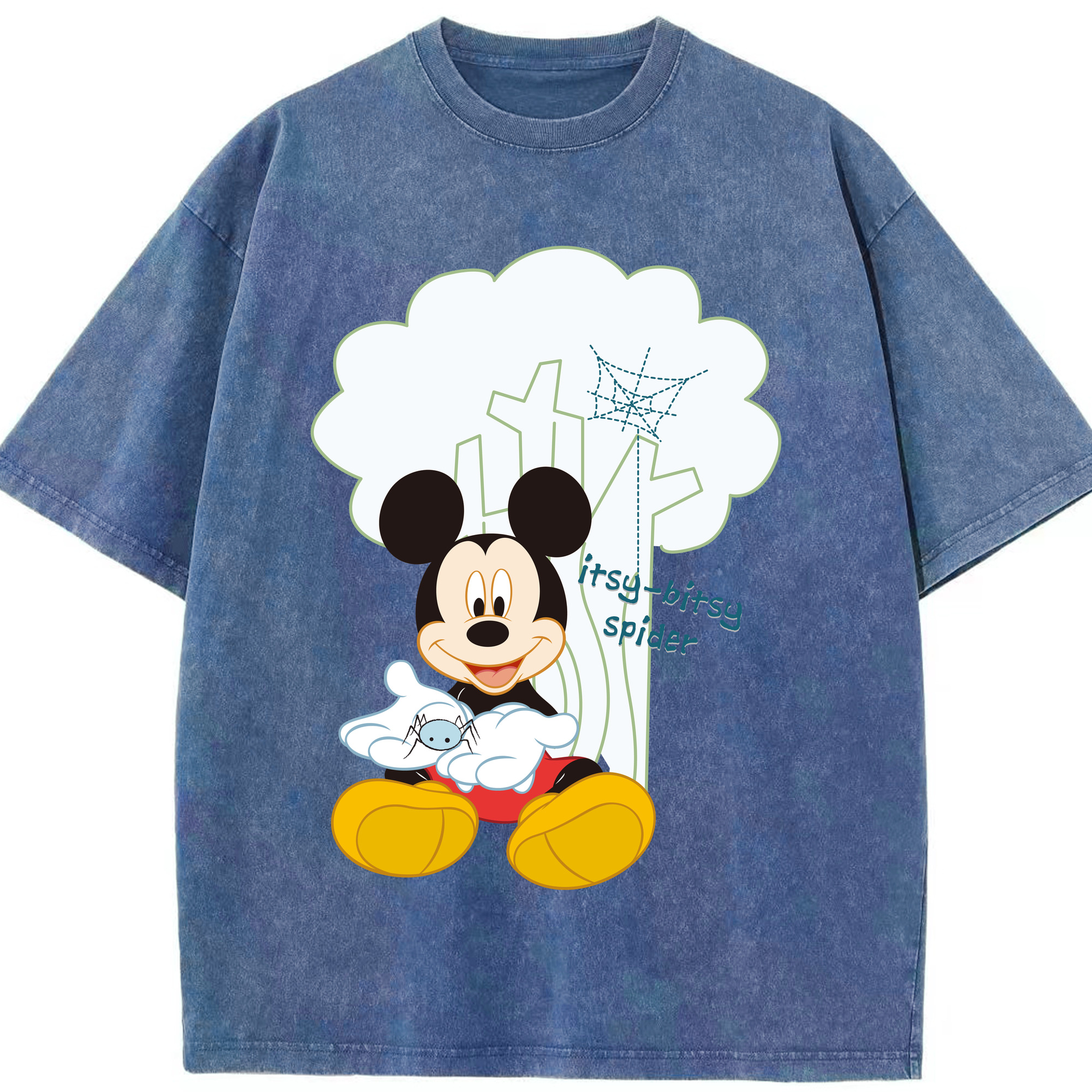 （画像用） ミッキーマウス Mickey Mouse 綿100% ヴィンテージ風 半袖Tシャツ（フロントプリント）