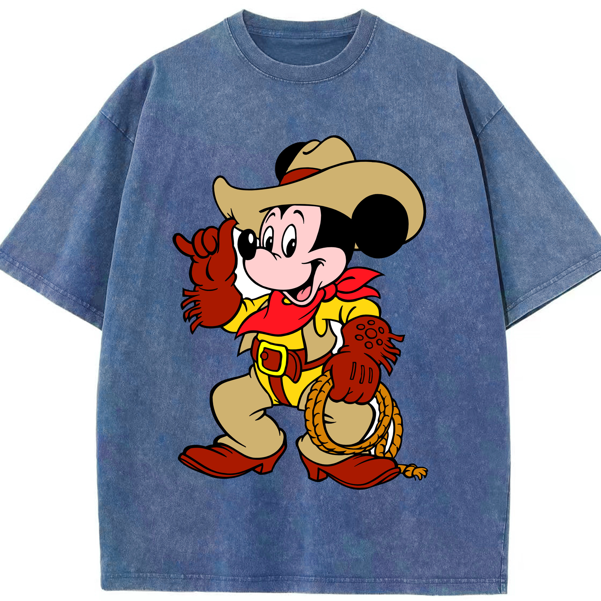（画像用） ミッキーマウス Mickey Mouse 綿100% ヴィンテージ風 半袖Tシャツ（フロントプリント）