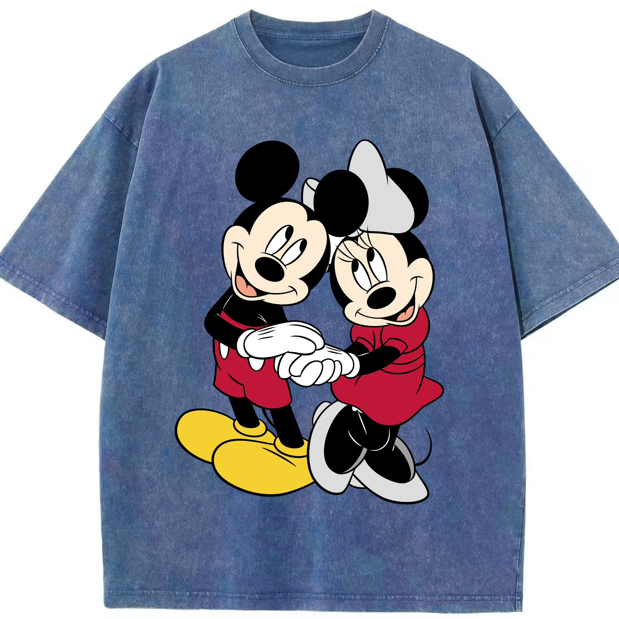 （画像用） ミッキーマウス Mickey Mouse 綿100% ヴィンテージ風 半袖Tシャツ（フロントプリント）