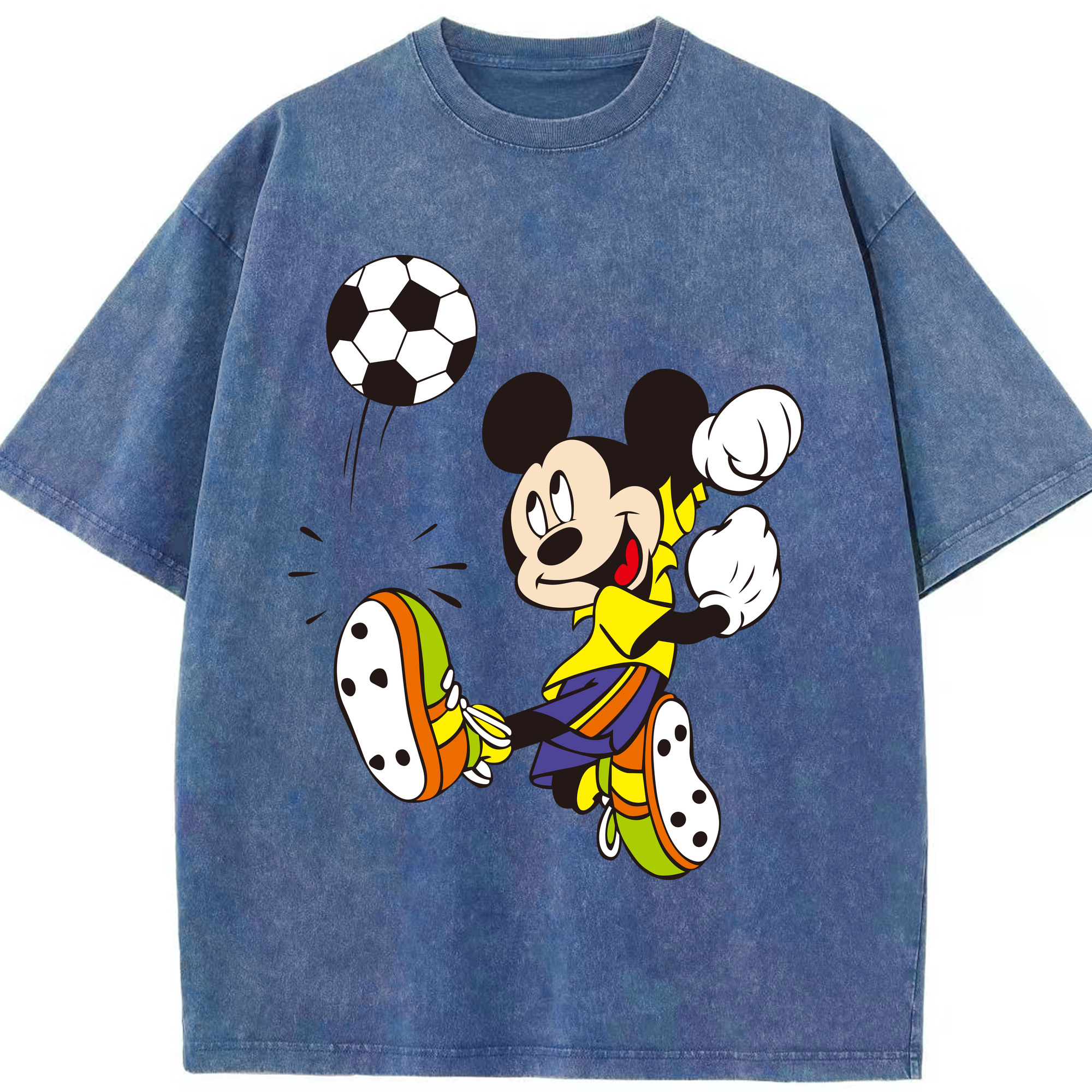 （画像用） ミッキーマウス Mickey Mouse 綿100% ヴィンテージ風 半袖Tシャツ（フロントプリント）