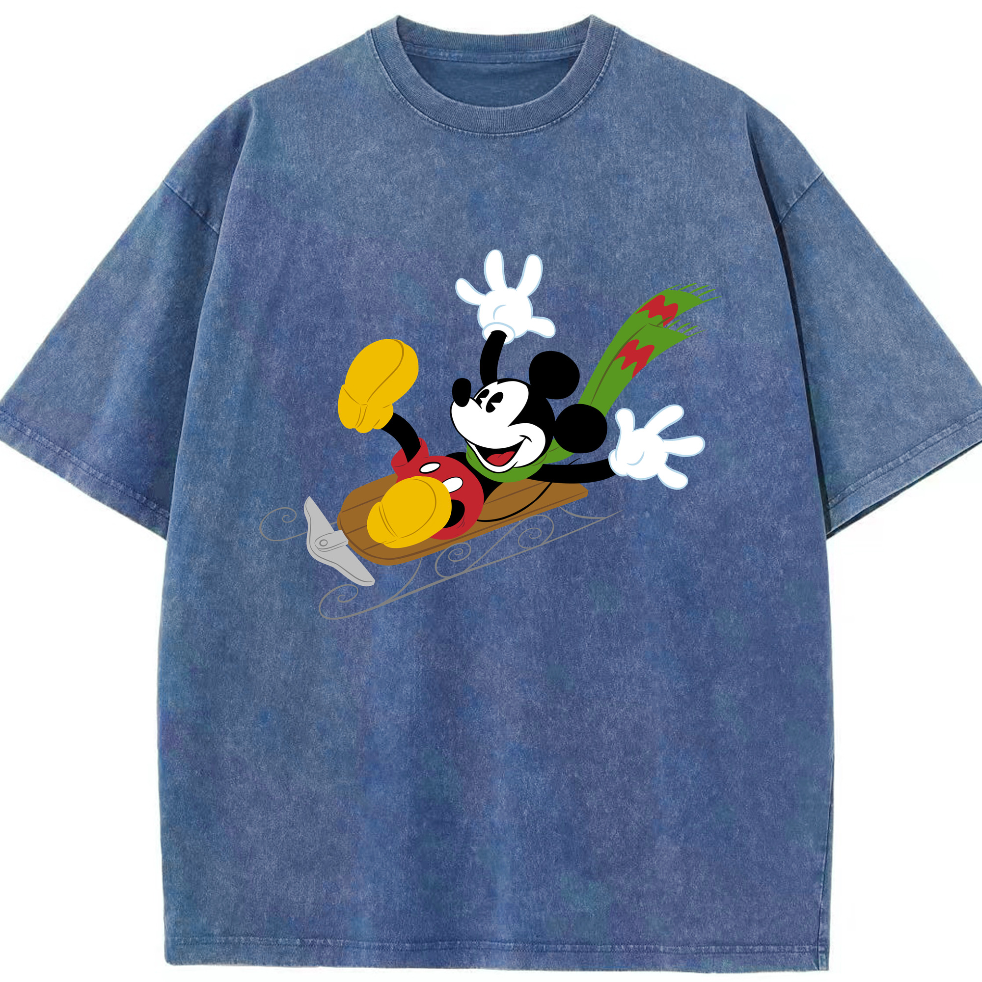（画像用） ミッキーマウス Mickey Mouse 綿100% ヴィンテージ風 半袖Tシャツ（フロントプリント）