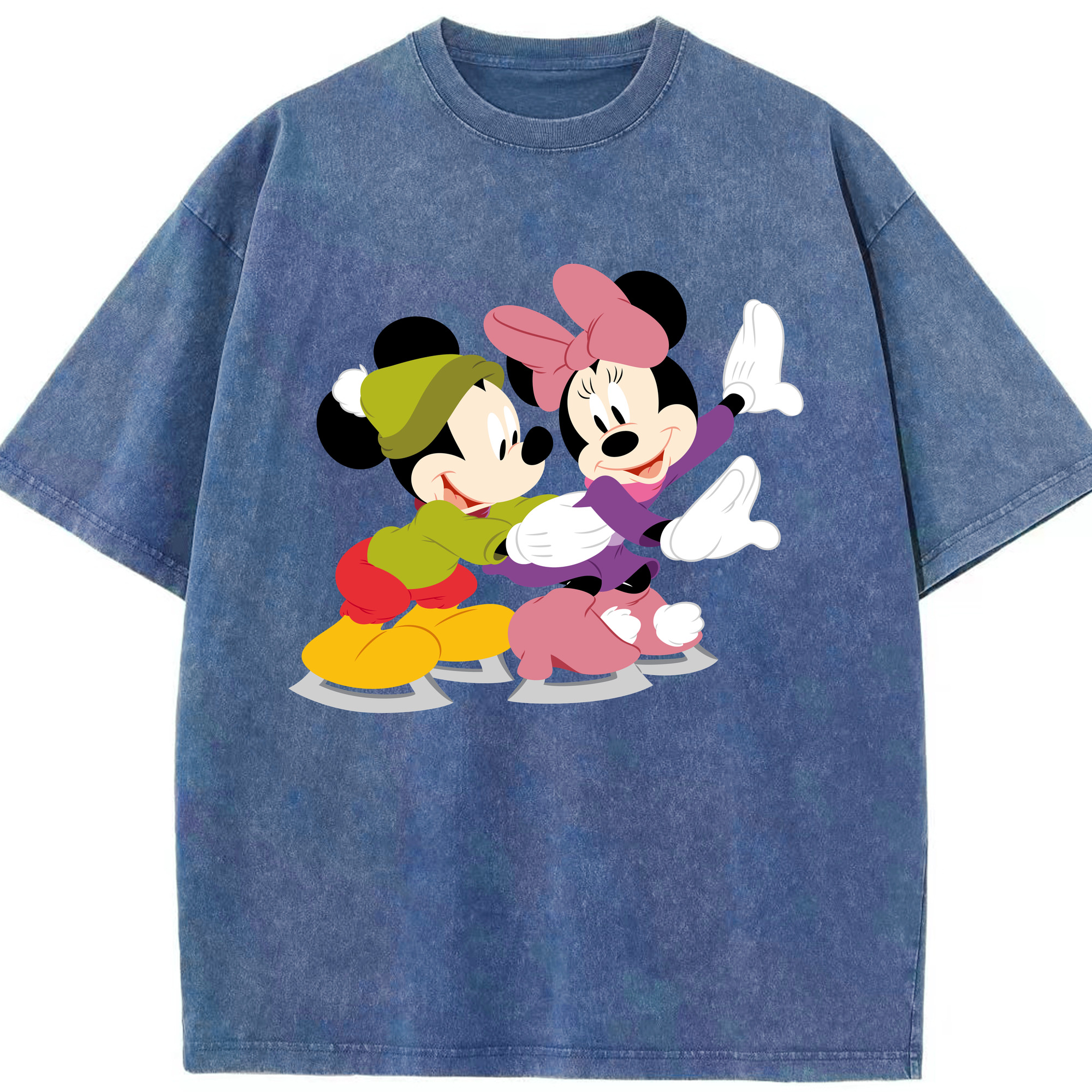 （画像用） ミッキーマウス Mickey Mouse 綿100% ヴィンテージ風 半袖Tシャツ（フロントプリント）