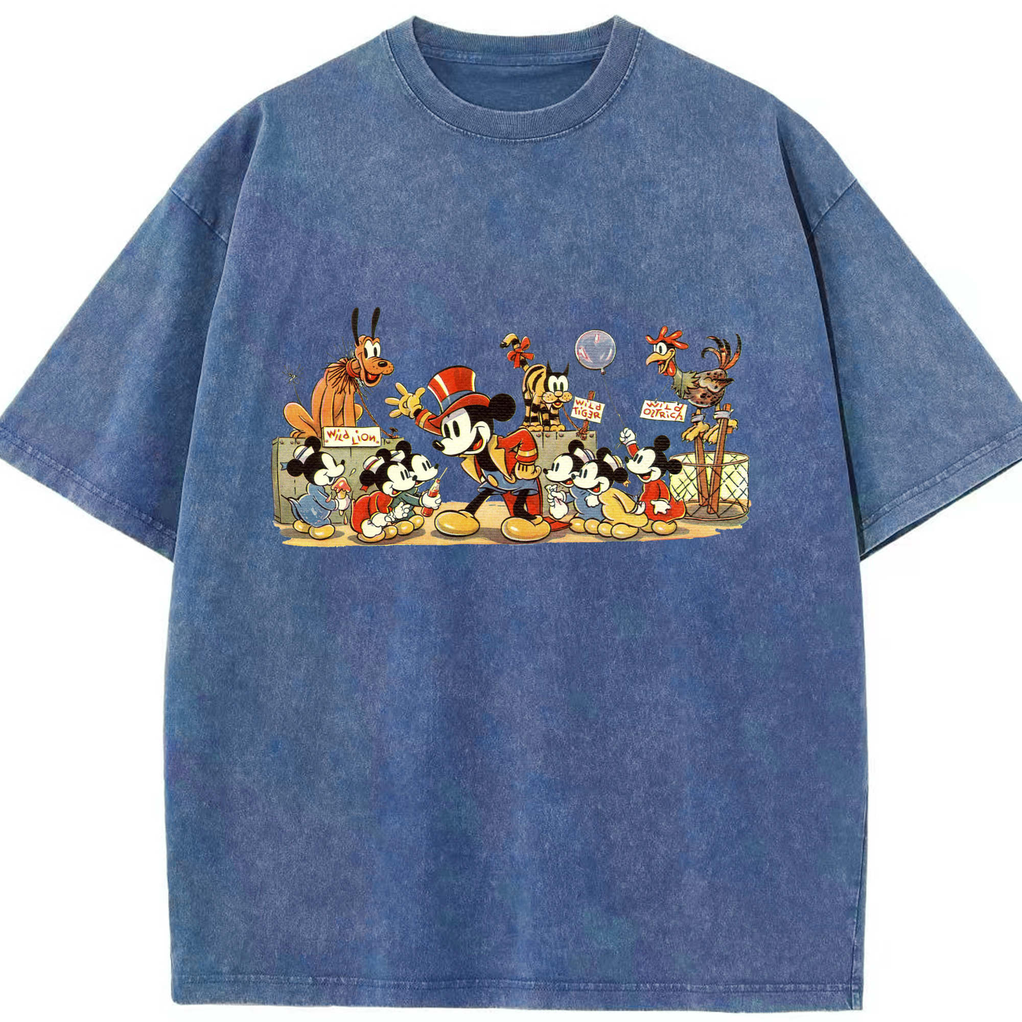 （画像用） ミッキーマウス Mickey Mouse 綿100% ヴィンテージ風 半袖Tシャツ（フロントプリント）