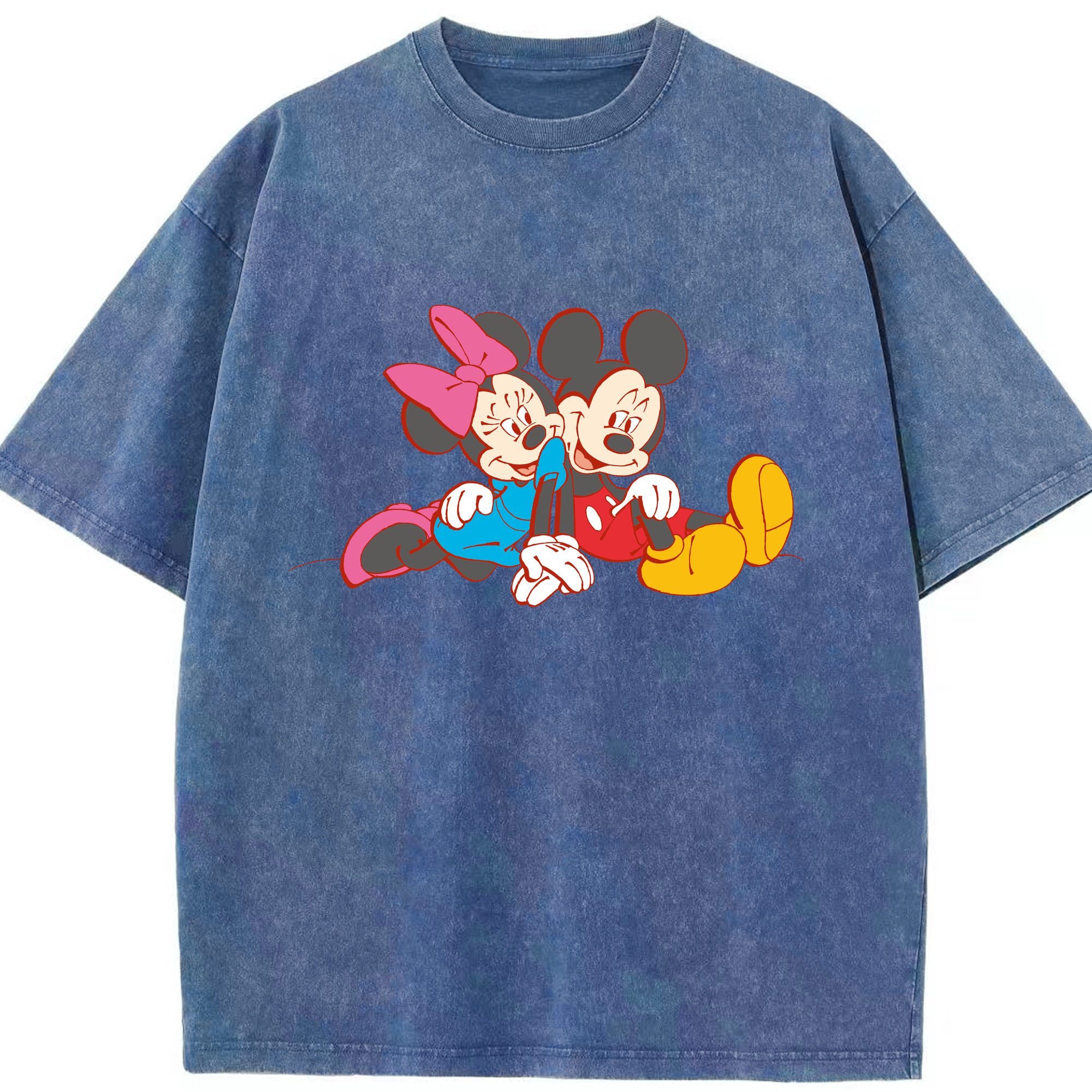 （画像用） ミッキーマウス Mickey Mouse 綿100% ヴィンテージ風 半袖Tシャツ（フロントプリント）