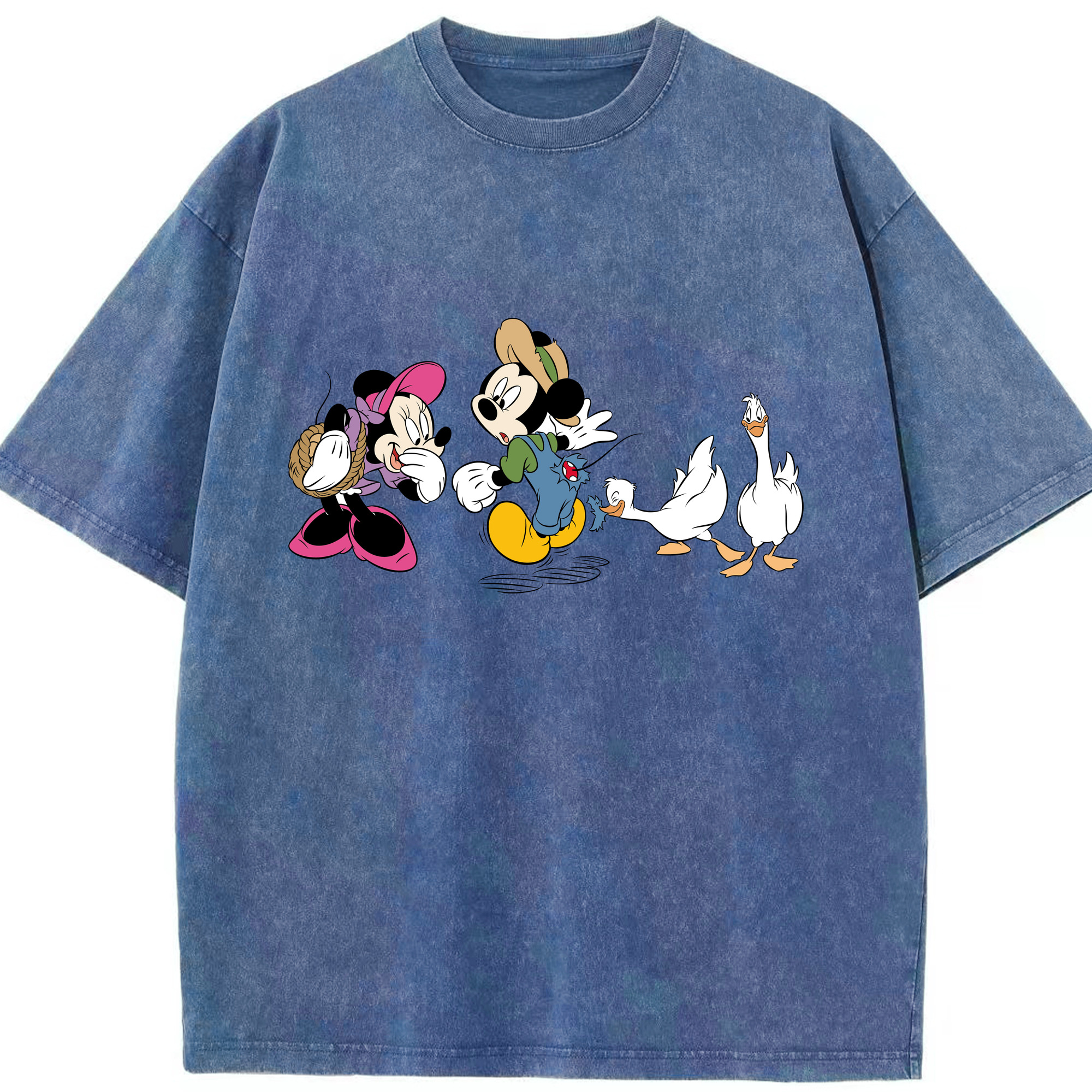 （画像用） ミッキーマウス Mickey Mouse 綿100% ヴィンテージ風 半袖Tシャツ（フロントプリント）
