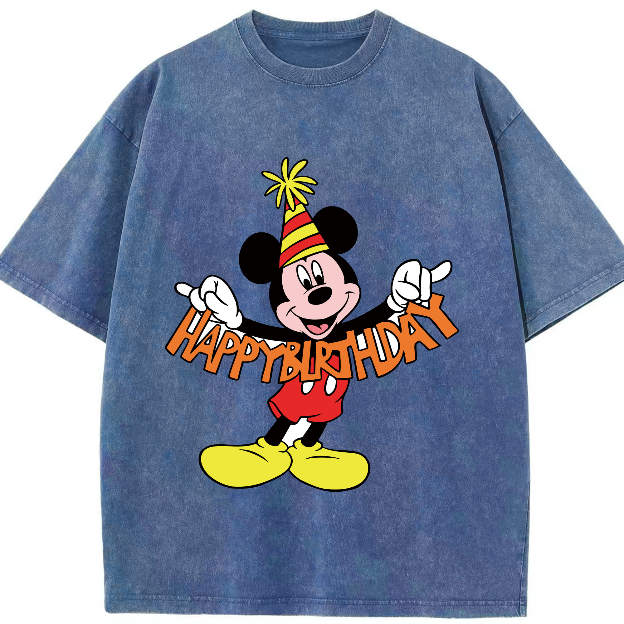 （画像用） ミッキーマウス Mickey Mouse 綿100% ヴィンテージ風 半袖Tシャツ（フロントプリント）