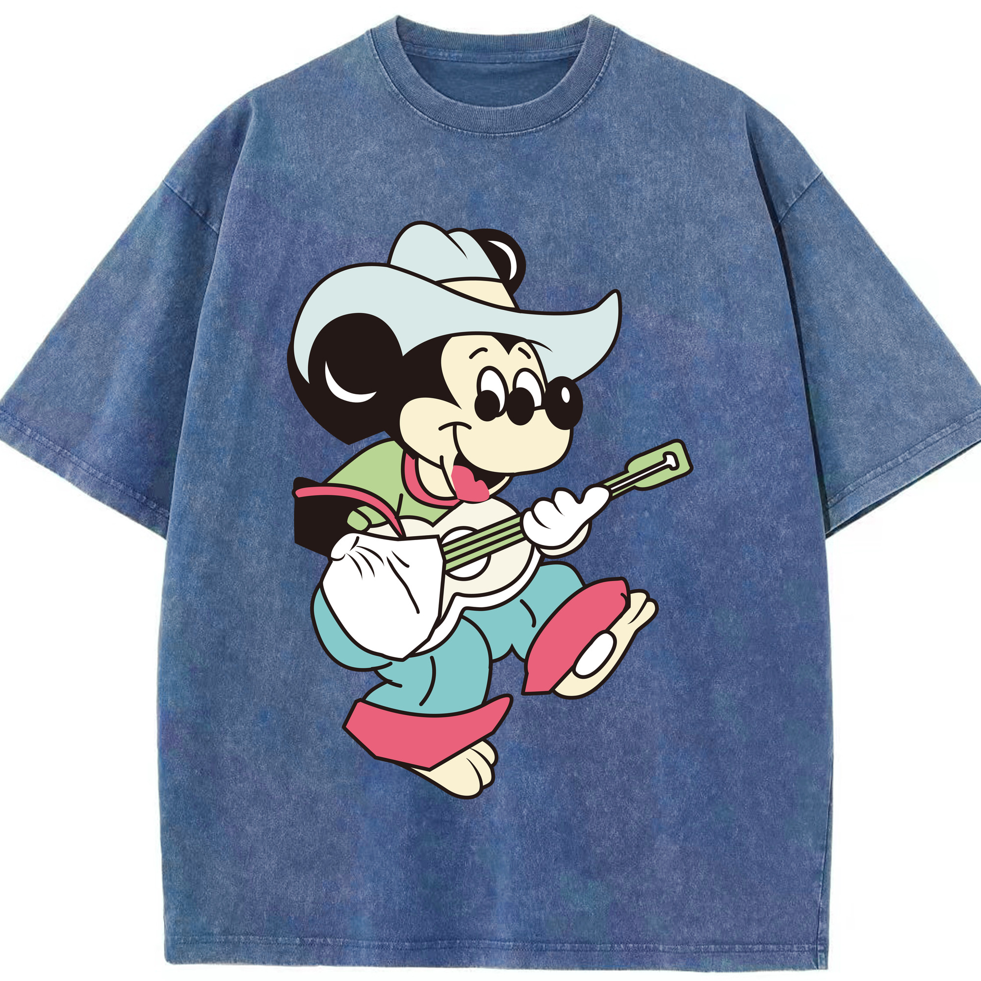 （画像用） ミッキーマウス Mickey Mouse 綿100% ヴィンテージ風 半袖Tシャツ（フロントプリント）