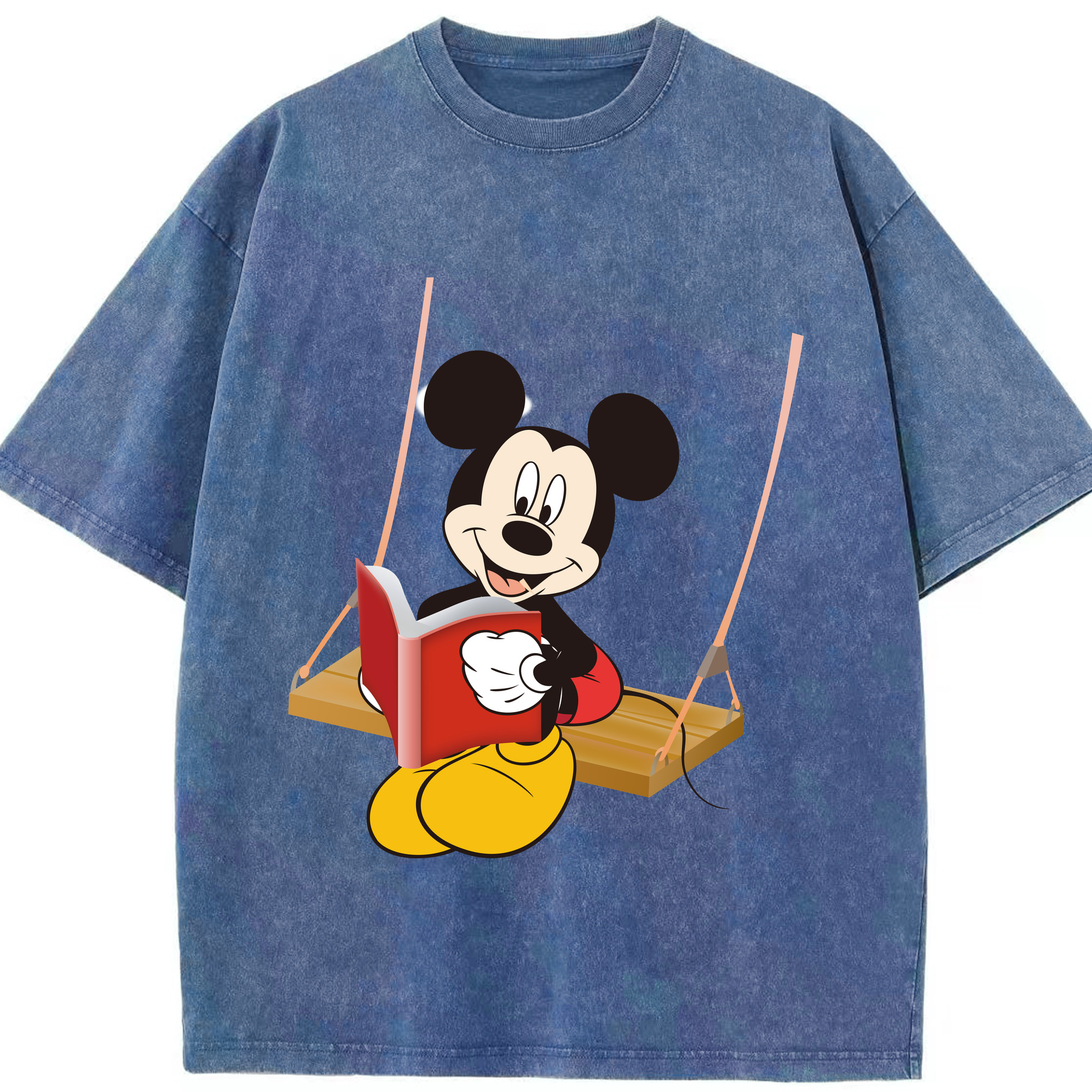 （画像用） ミッキーマウス Mickey Mouse 綿100% ヴィンテージ風 半袖Tシャツ（フロントプリント）
