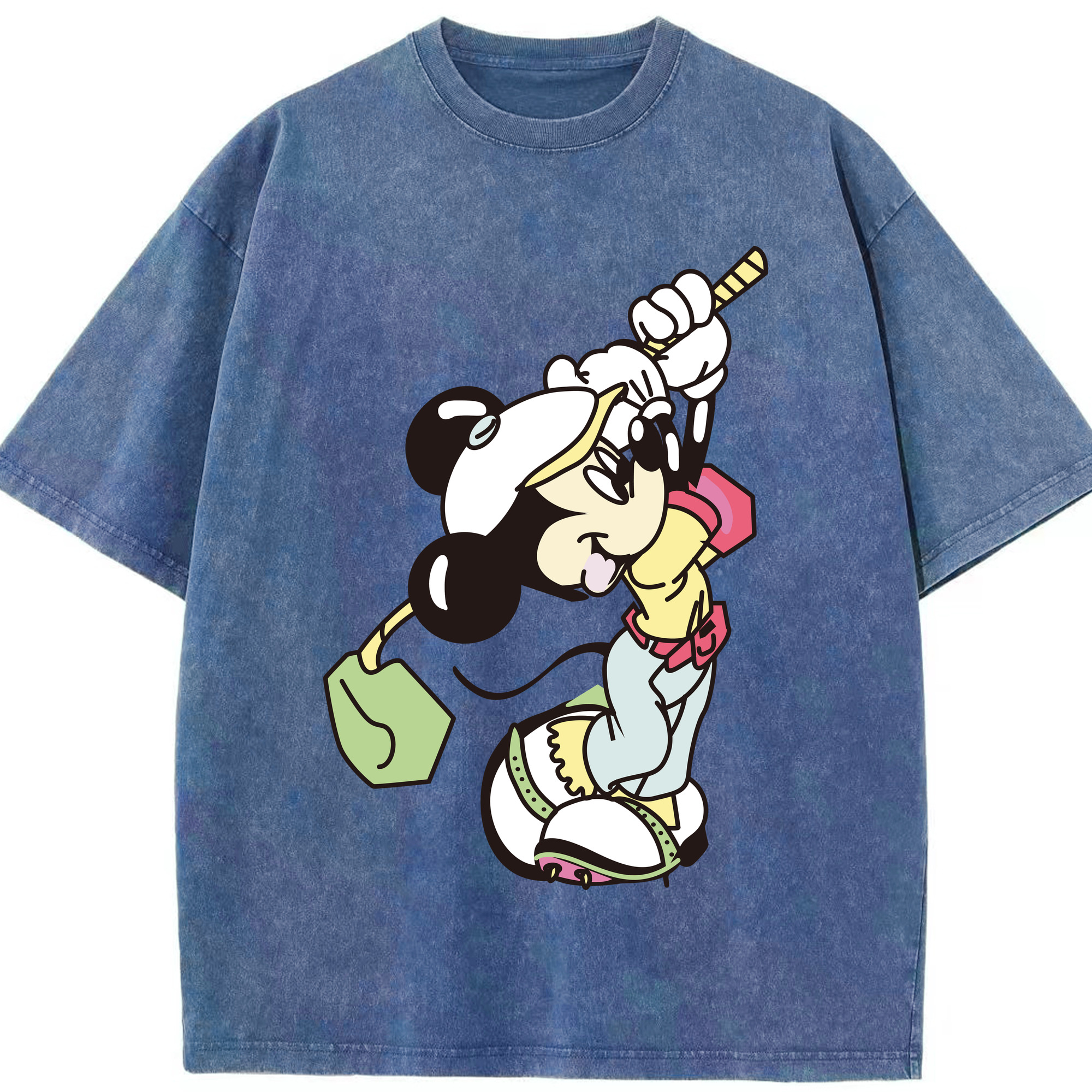 （画像用） ミッキーマウス Mickey Mouse 綿100% ヴィンテージ風 半袖Tシャツ（フロントプリント）
