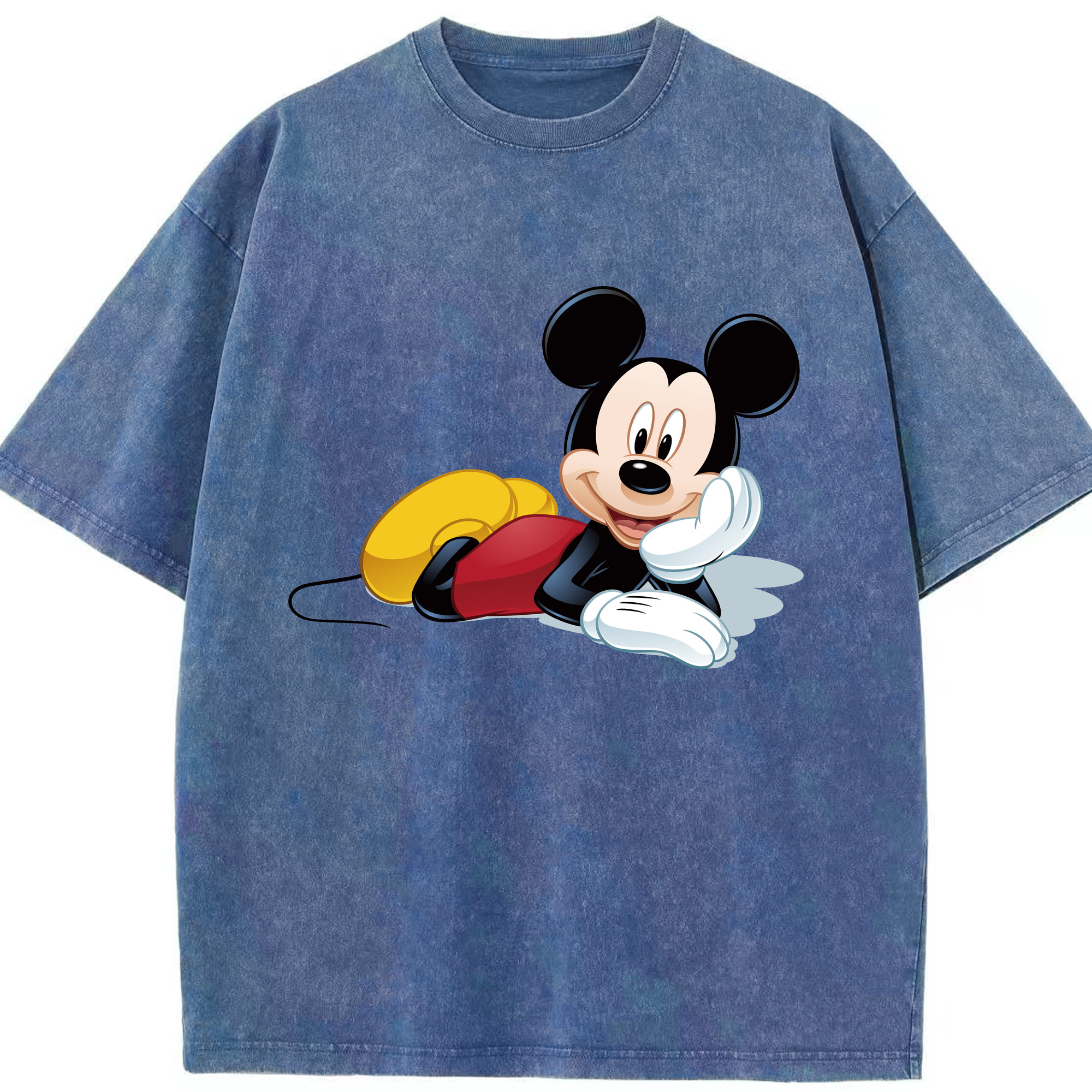 （画像用） ミッキーマウス Mickey Mouse 綿100% ヴィンテージ風 半袖Tシャツ（フロントプリント）