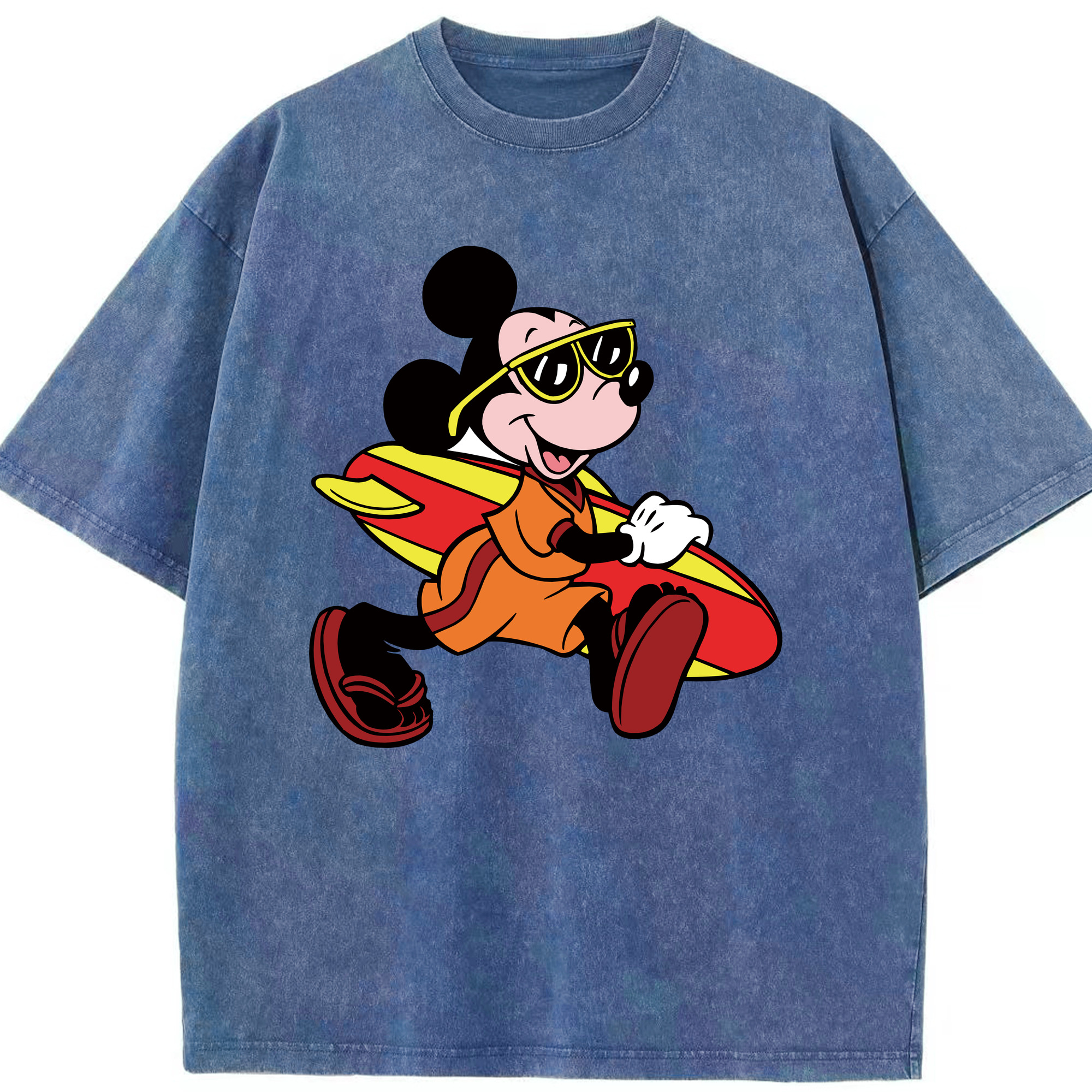 （画像用） ミッキーマウス Mickey Mouse 綿100% ヴィンテージ風 半袖Tシャツ（フロントプリント）