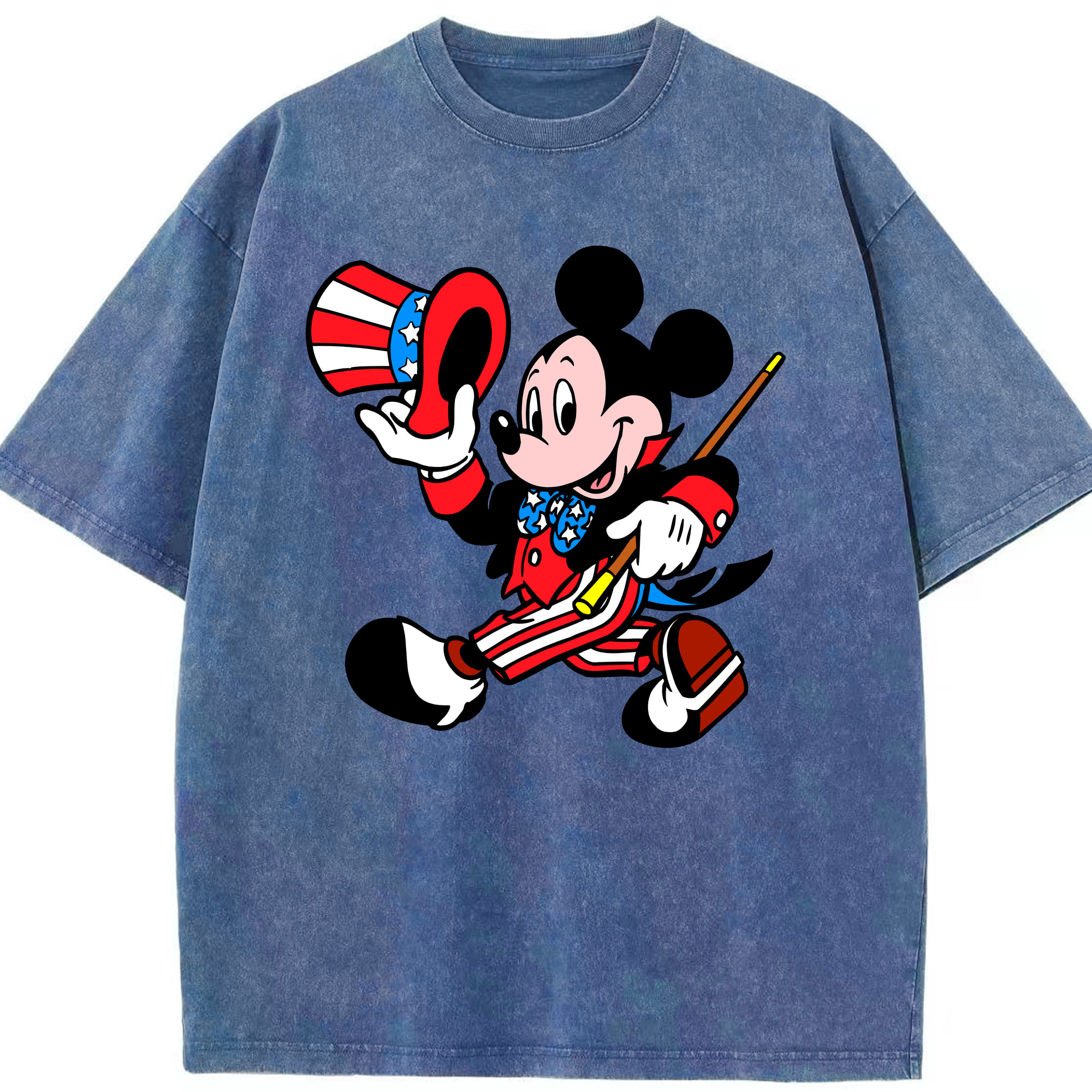 （画像用） ミッキーマウス Mickey Mouse 綿100% ヴィンテージ風 半袖Tシャツ（フロントプリント）