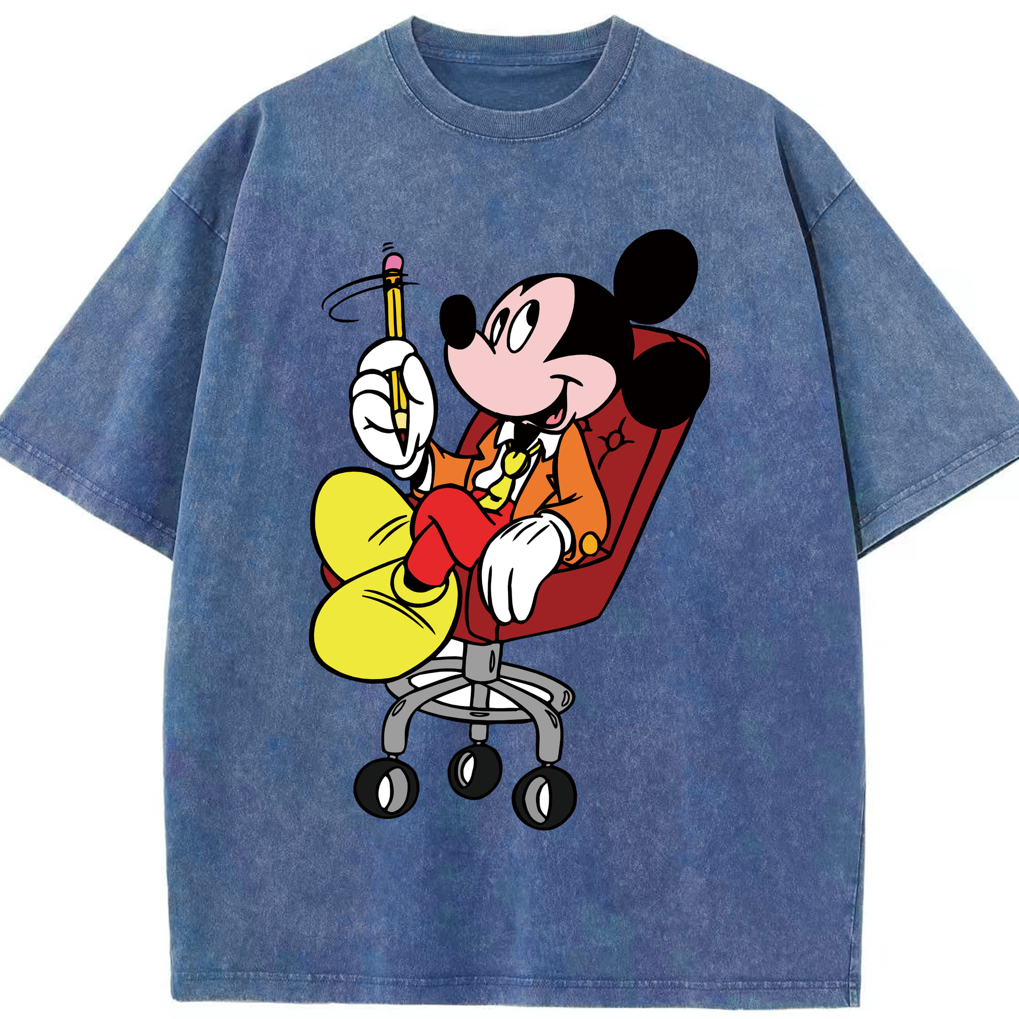 （画像用） ミッキーマウス Mickey Mouse 綿100% ヴィンテージ風 半袖Tシャツ（フロントプリント）