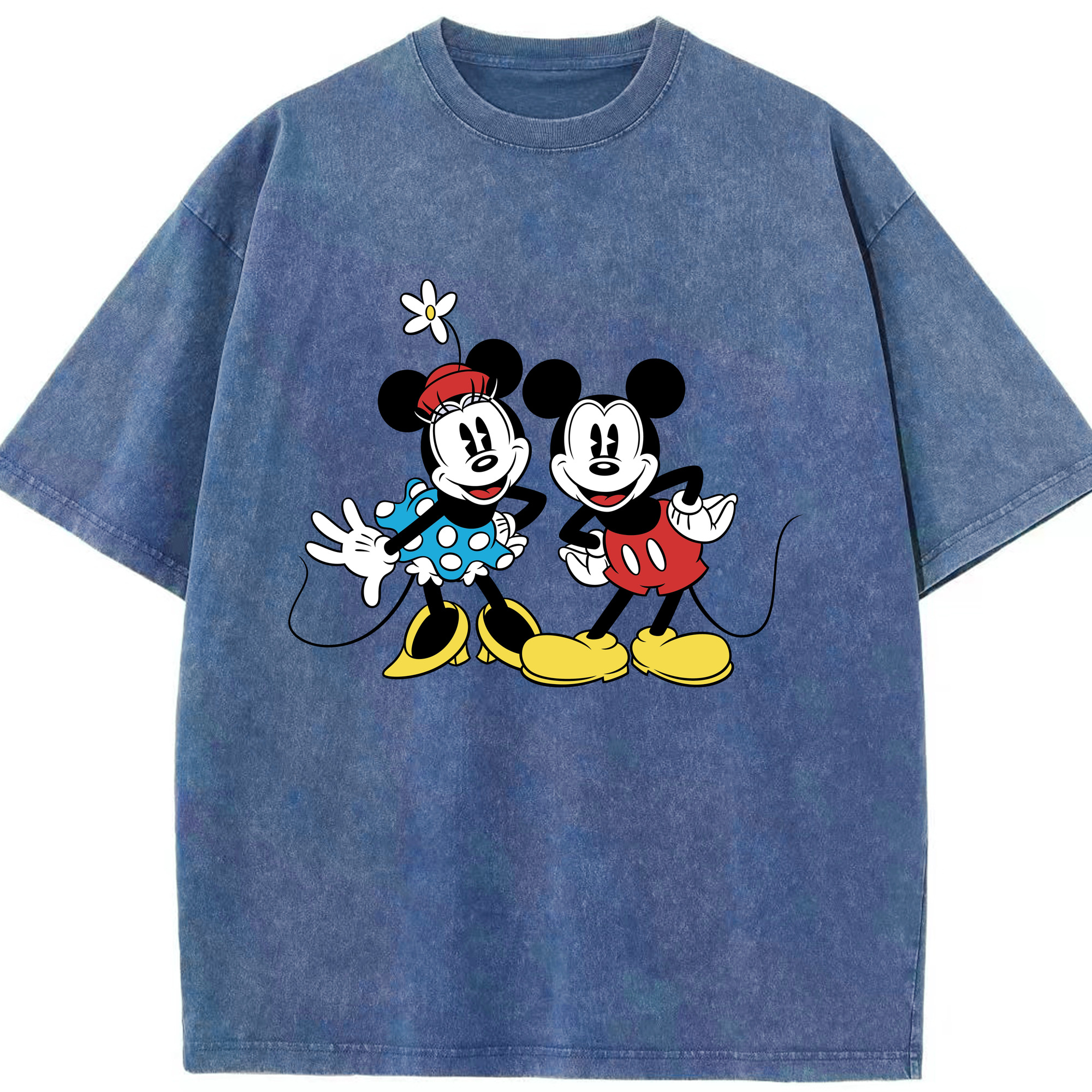 （画像用） ミッキーマウス Mickey Mouse 綿100% ヴィンテージ風 半袖Tシャツ（フロントプリント）