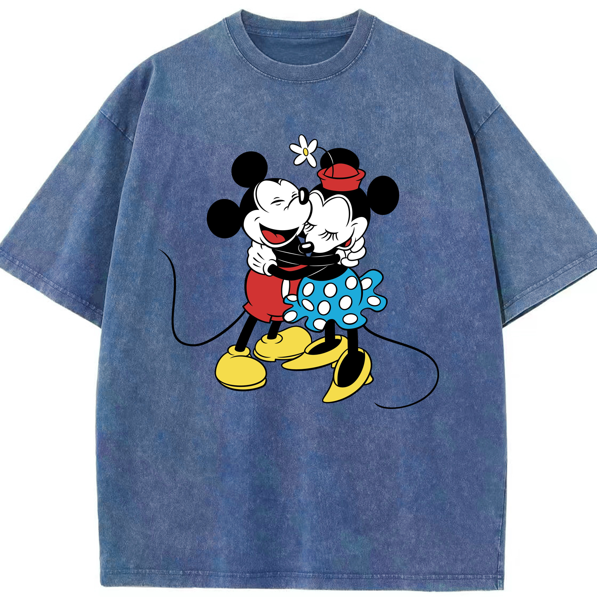 （画像用） ミッキーマウス Mickey Mouse 綿100% ヴィンテージ風 半袖Tシャツ（フロントプリント）