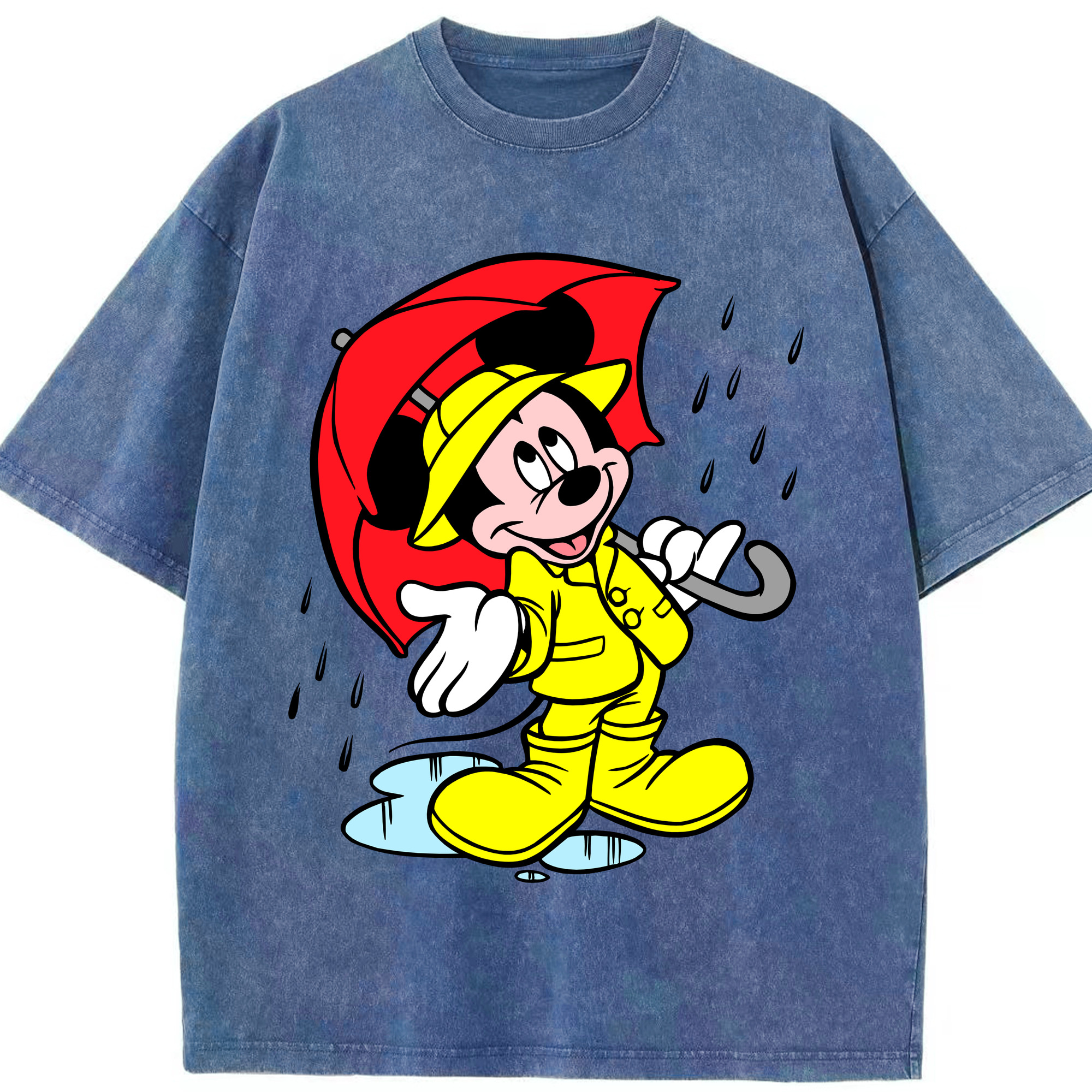 （画像用） ミッキーマウス Mickey Mouse 綿100% ヴィンテージ風 半袖Tシャツ（フロントプリント）