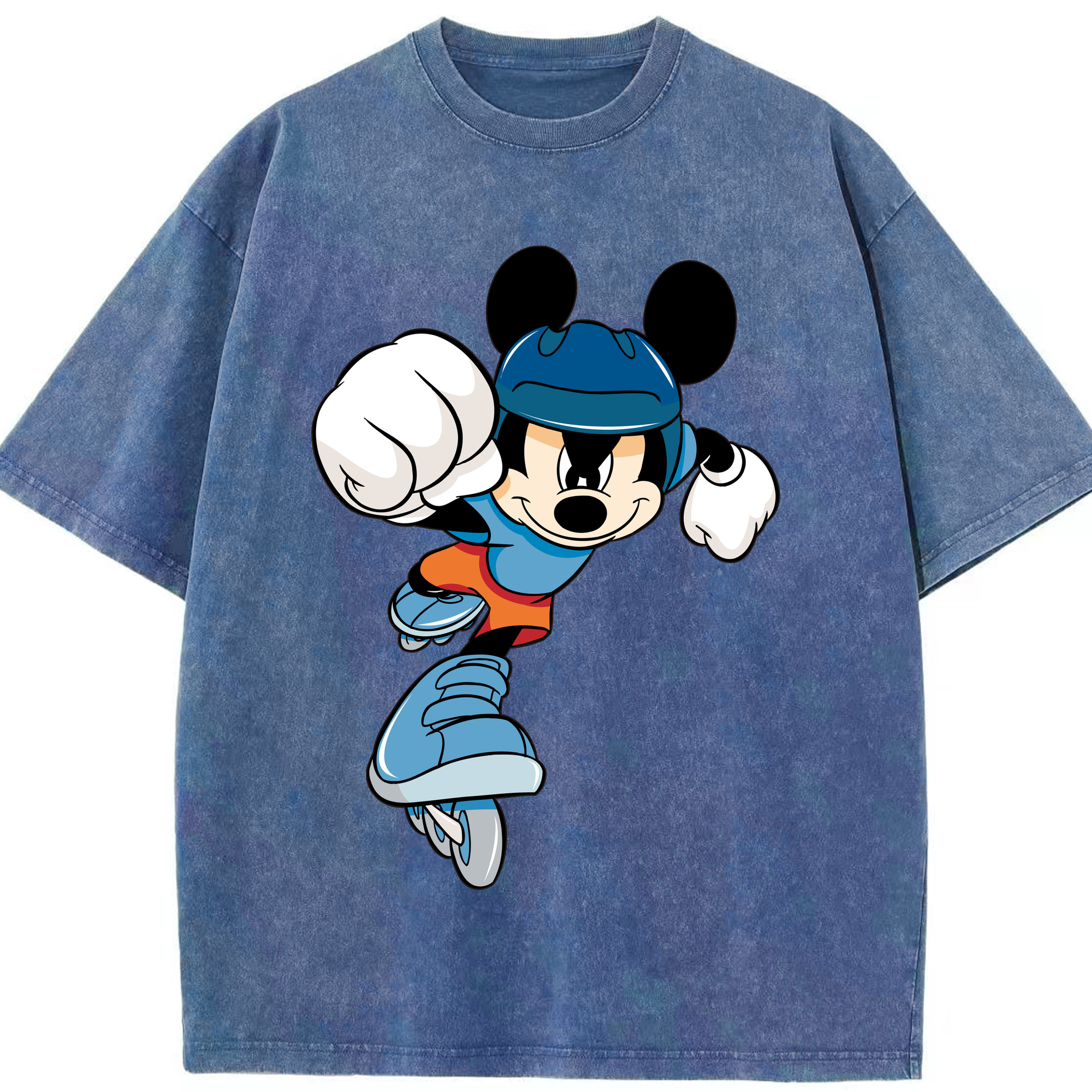 （画像用） ミッキーマウス Mickey Mouse 綿100% ヴィンテージ風 半袖Tシャツ（フロントプリント）
