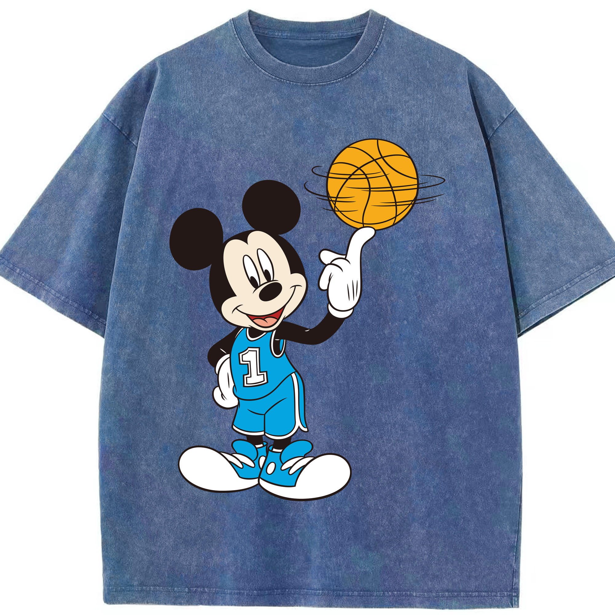 （画像用） ミッキーマウス Mickey Mouse 綿100% ヴィンテージ風 半袖Tシャツ（フロントプリント）
