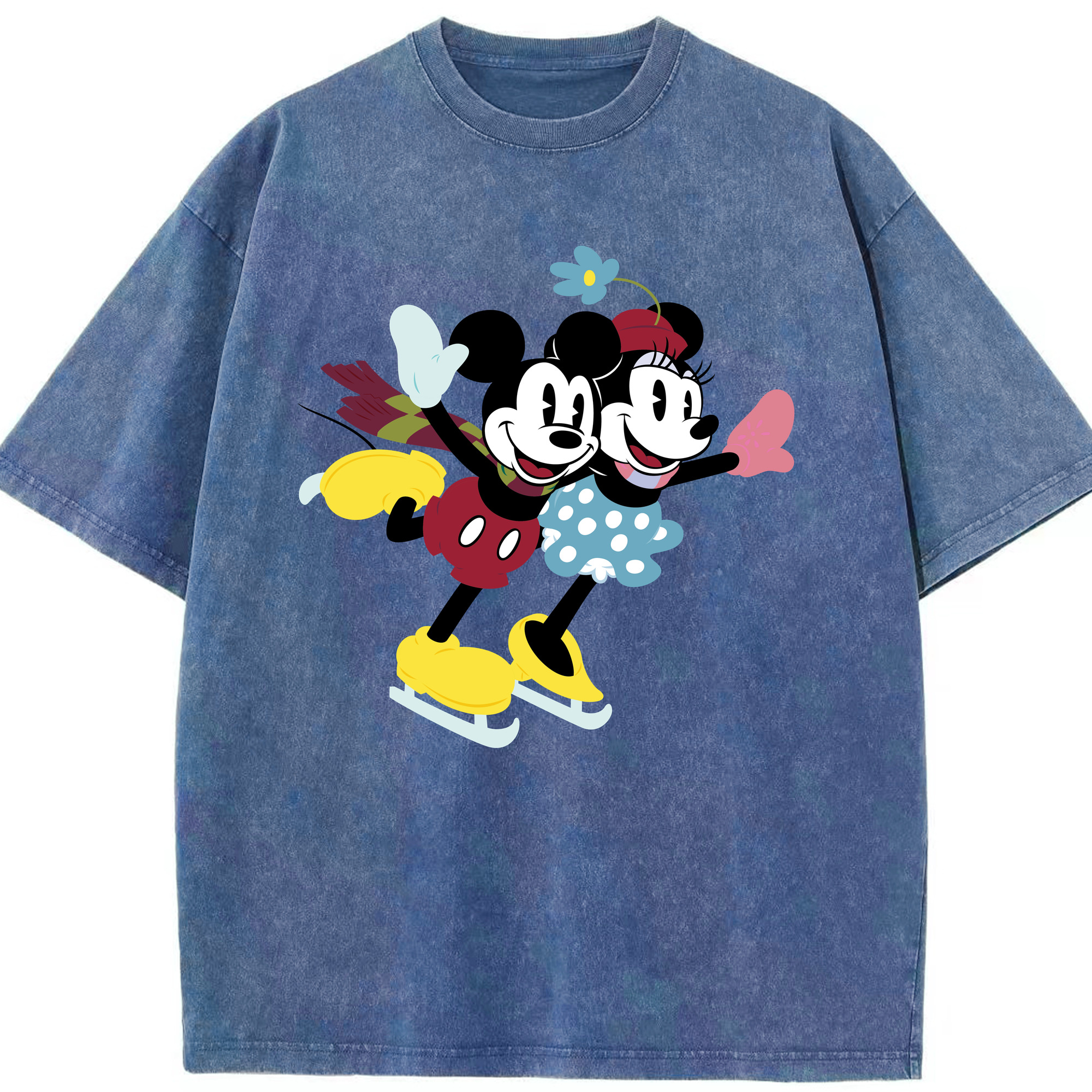 （画像用） ミッキーマウス Mickey Mouse 綿100% ヴィンテージ風 半袖Tシャツ（フロントプリント）