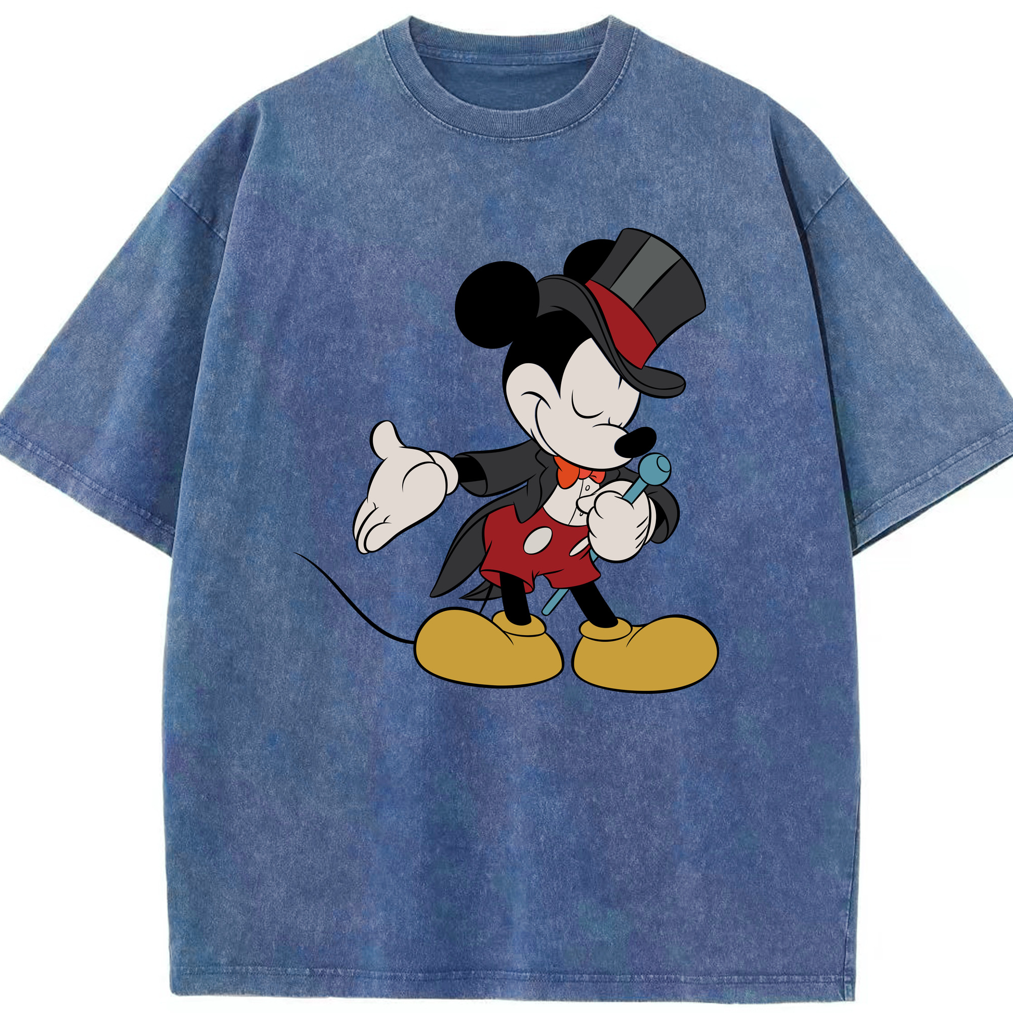 （画像用） ミッキーマウス Mickey Mouse 綿100% ヴィンテージ風 半袖Tシャツ（フロントプリント）