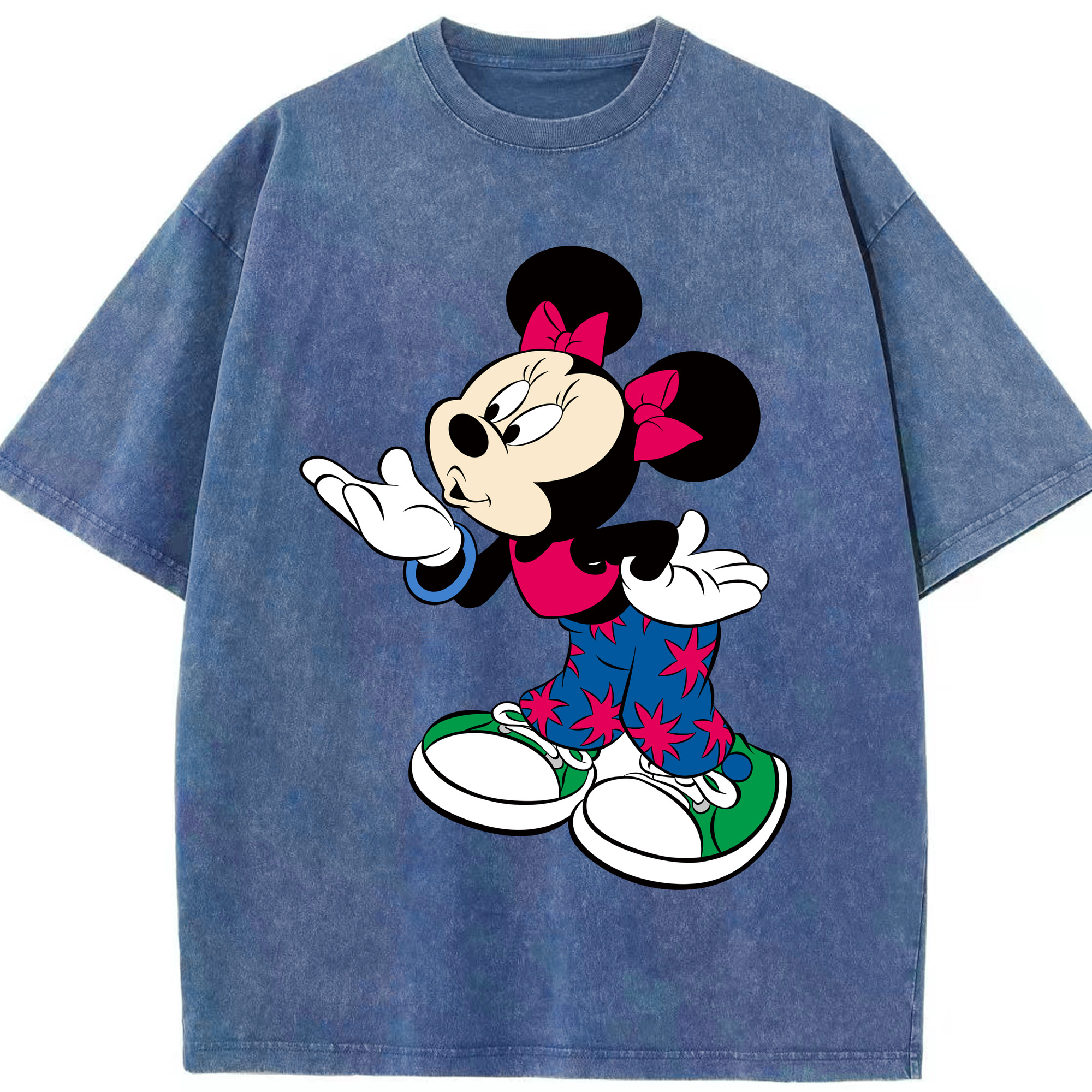 （画像用） ミッキーマウス Mickey Mouse 綿100% ヴィンテージ風 半袖Tシャツ（フロントプリント）