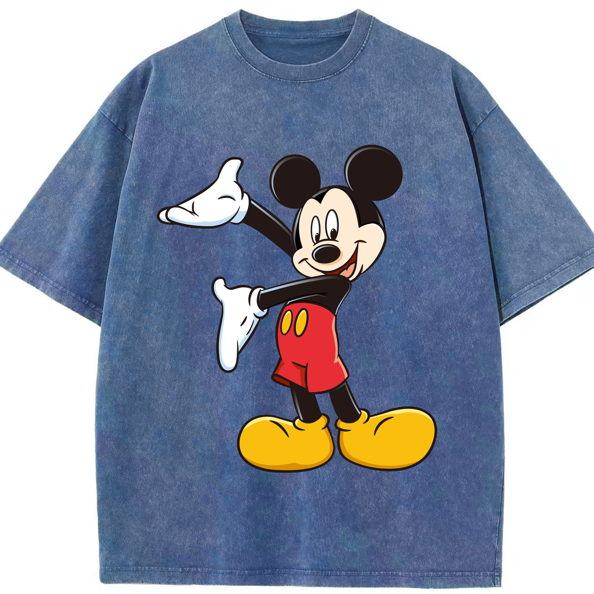 （画像用） ミッキーマウス Mickey Mouse 綿100% ヴィンテージ風 半袖Tシャツ（フロントプリント）