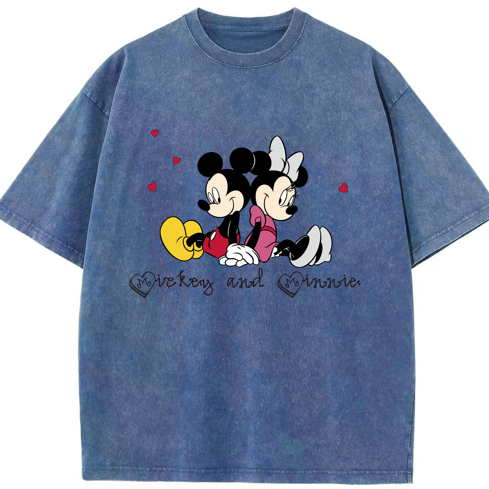 （画像用） ミッキーマウス Mickey Mouse 綿100% ヴィンテージ風 半袖Tシャツ（フロントプリント）