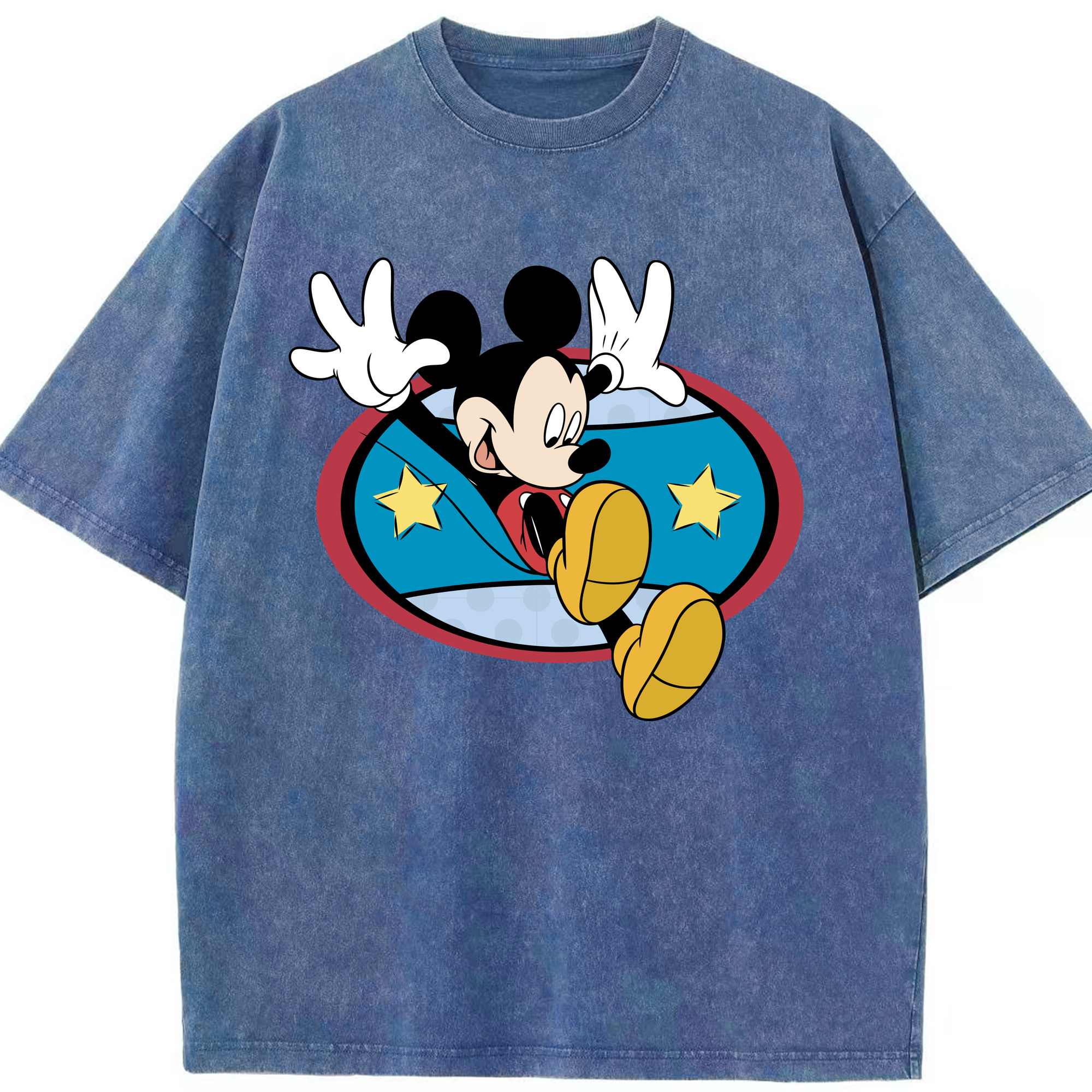 （画像用） ミッキーマウス Mickey Mouse 綿100% ヴィンテージ風 半袖Tシャツ（フロントプリント）