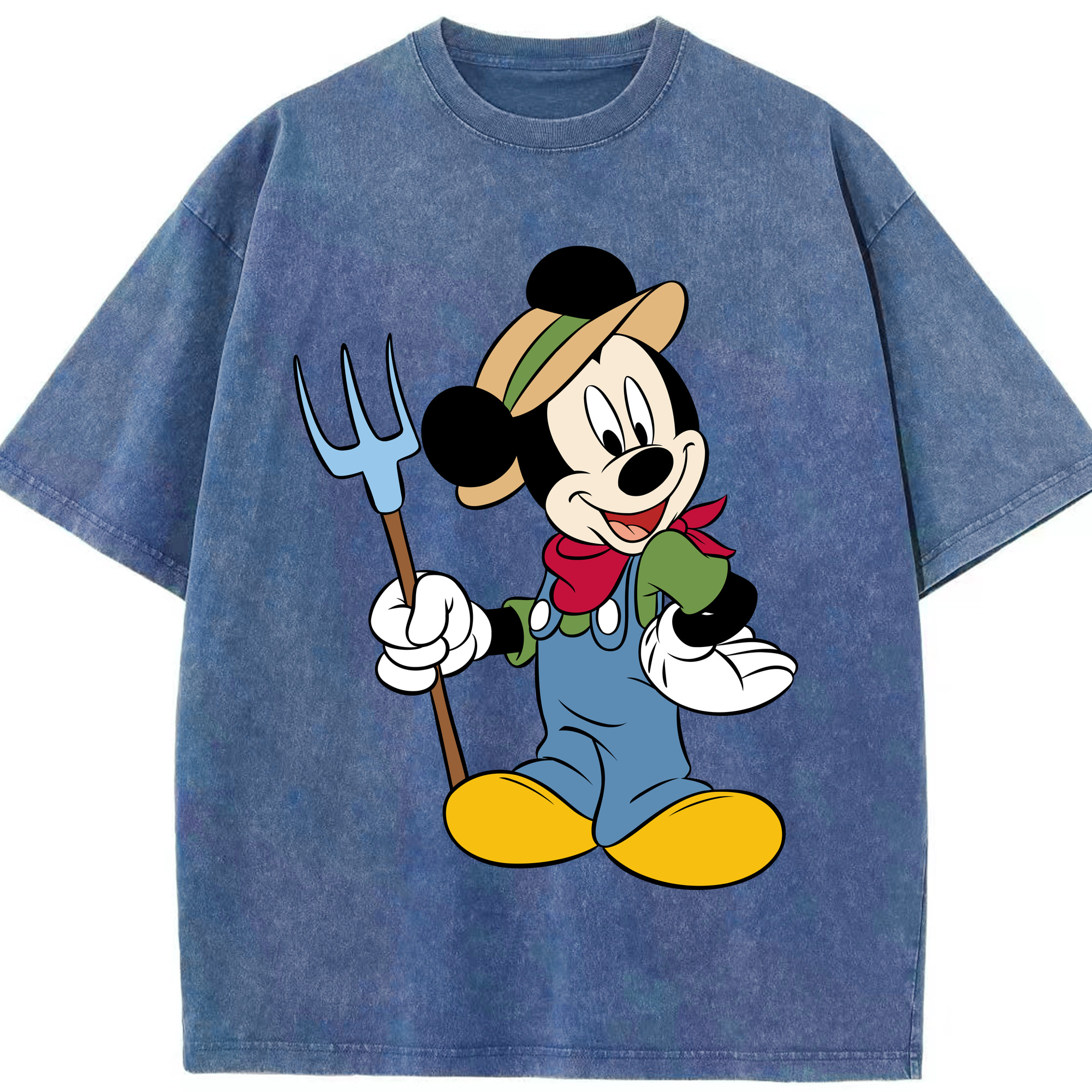 （画像用） ミッキーマウス Mickey Mouse 綿100% ヴィンテージ風 半袖Tシャツ（フロントプリント）