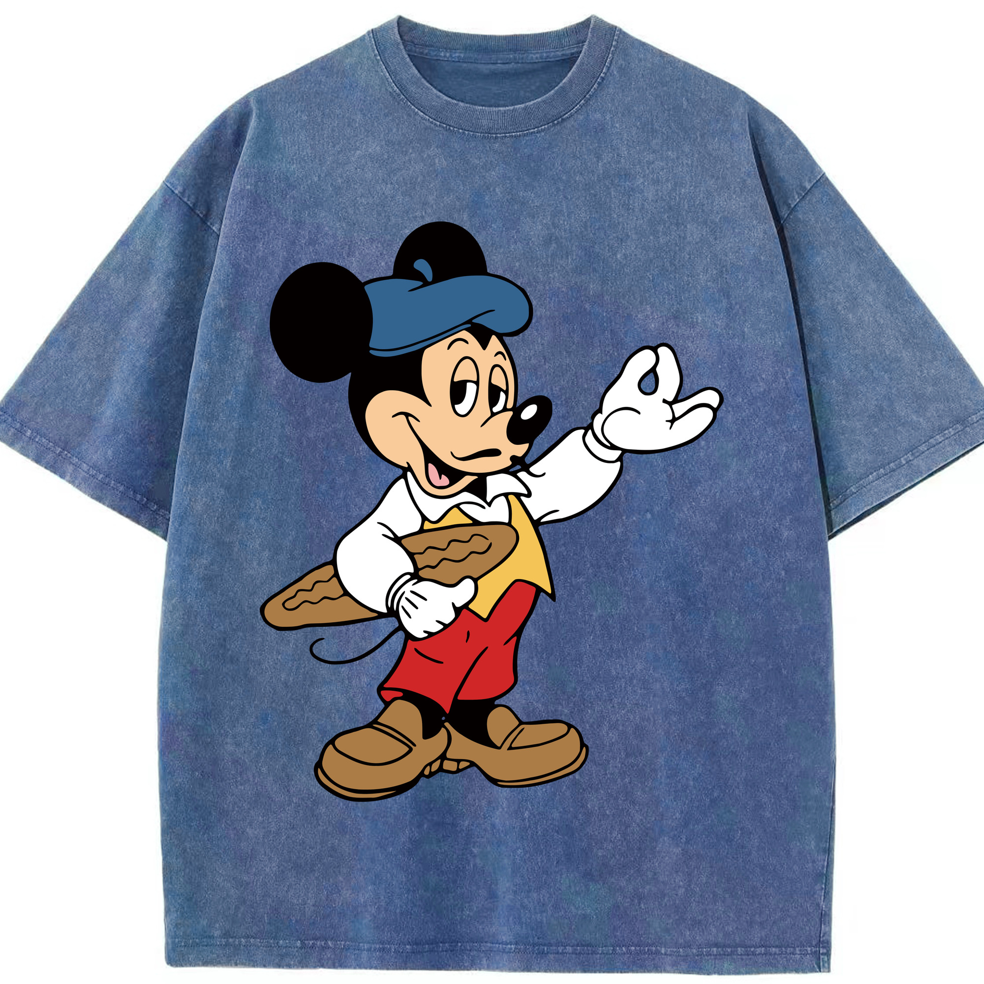 （画像用） ミッキーマウス Mickey Mouse 綿100% ヴィンテージ風 半袖Tシャツ（フロントプリント）