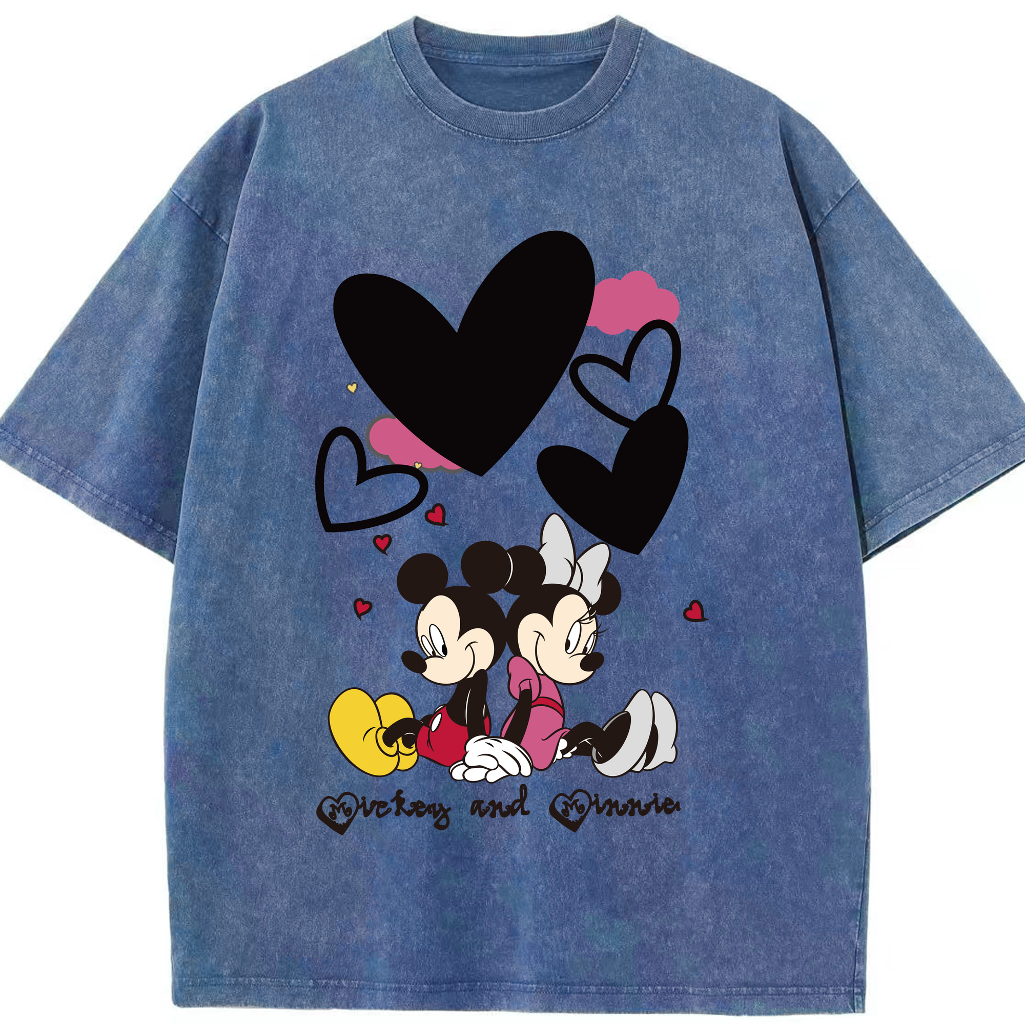 （画像用） ミッキーマウス Mickey Mouse 綿100% ヴィンテージ風 半袖Tシャツ（フロントプリント）