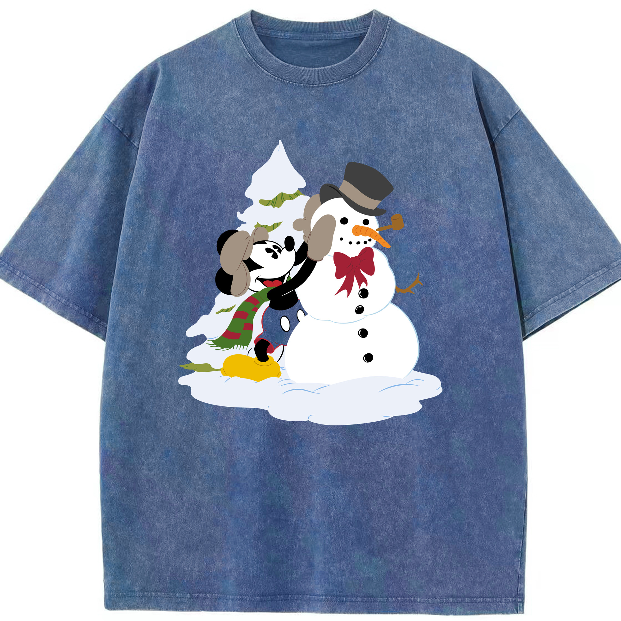 （画像用） ミッキーマウス Mickey Mouse 綿100% ヴィンテージ風 半袖Tシャツ（フロントプリント）