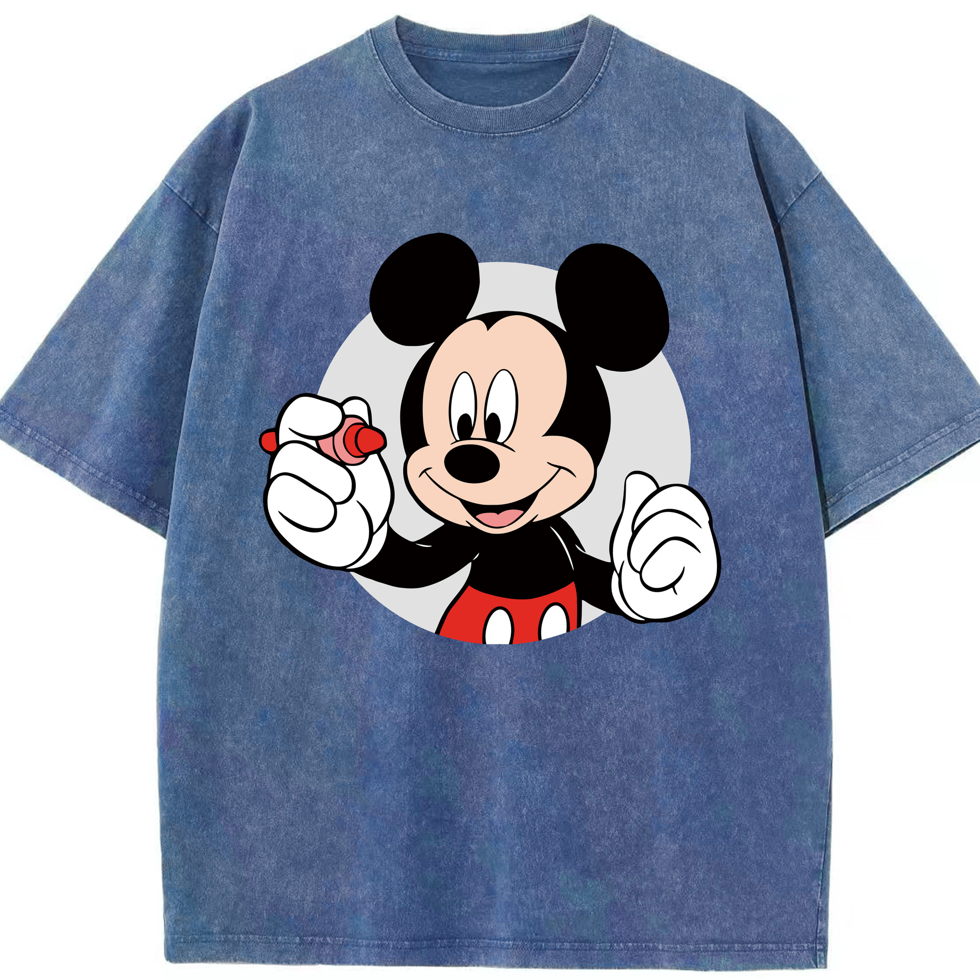 （画像用） ミッキーマウス Mickey Mouse 綿100% ヴィンテージ風 半袖Tシャツ（フロントプリント）