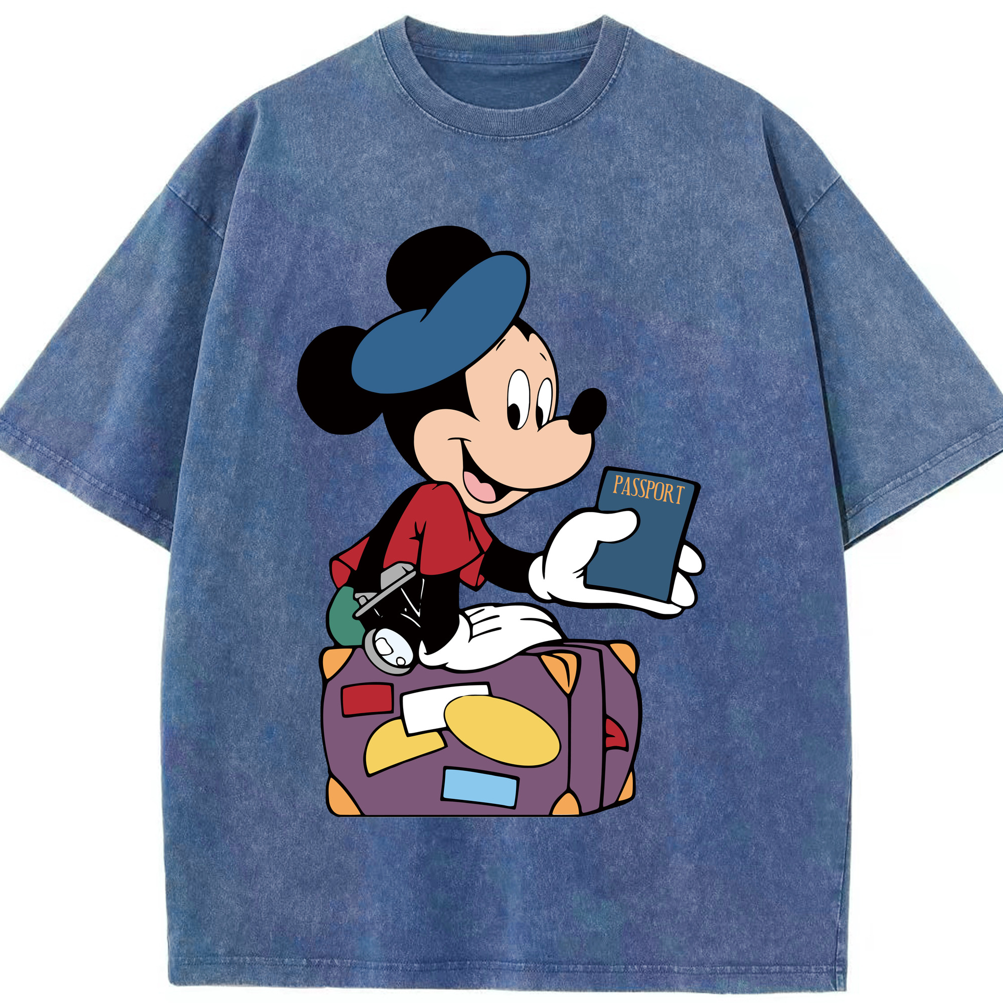 （画像用） ミッキーマウス Mickey Mouse 綿100% ヴィンテージ風 半袖Tシャツ（フロントプリント）