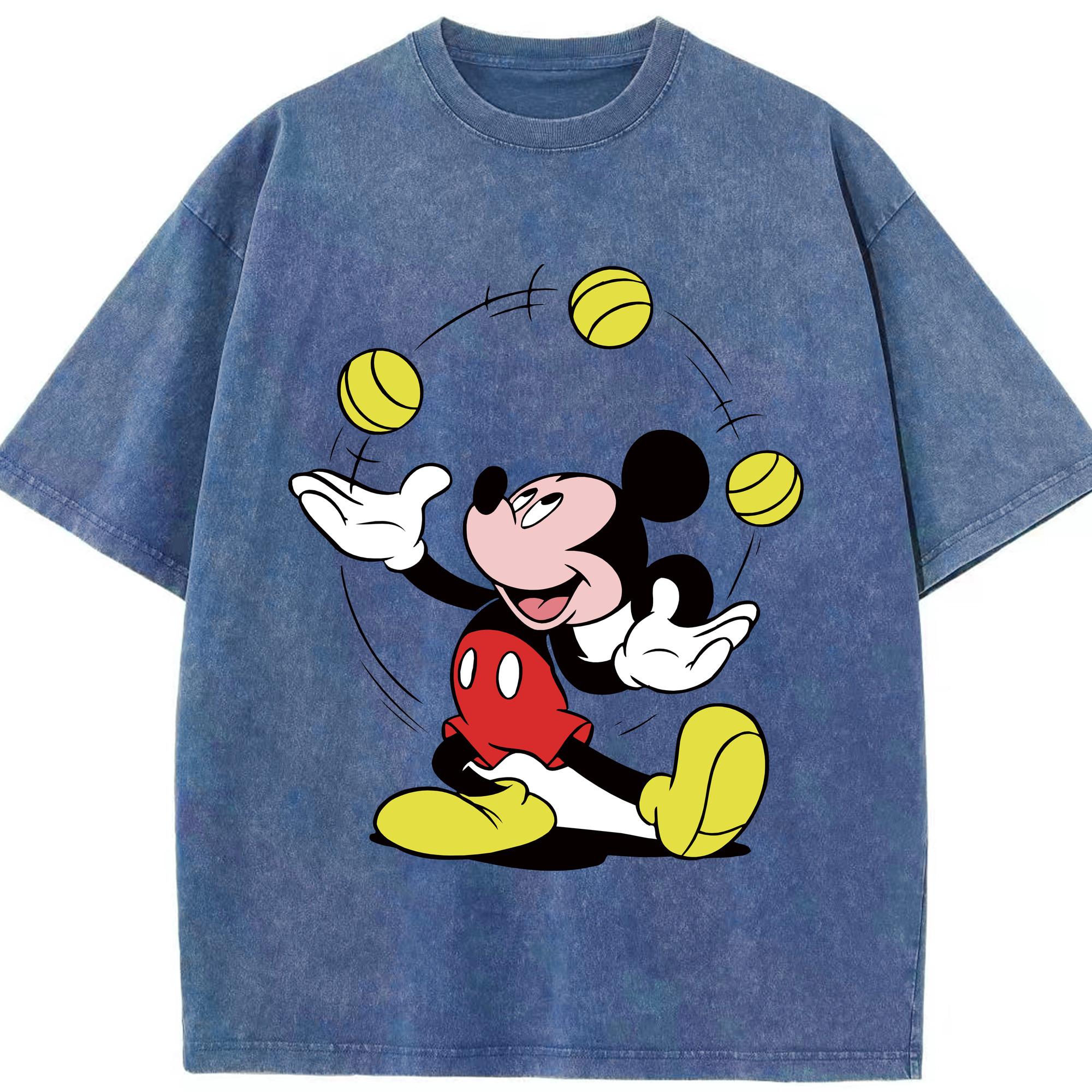 （画像用） ミッキーマウス Mickey Mouse 綿100% ヴィンテージ風 半袖Tシャツ（フロントプリント）