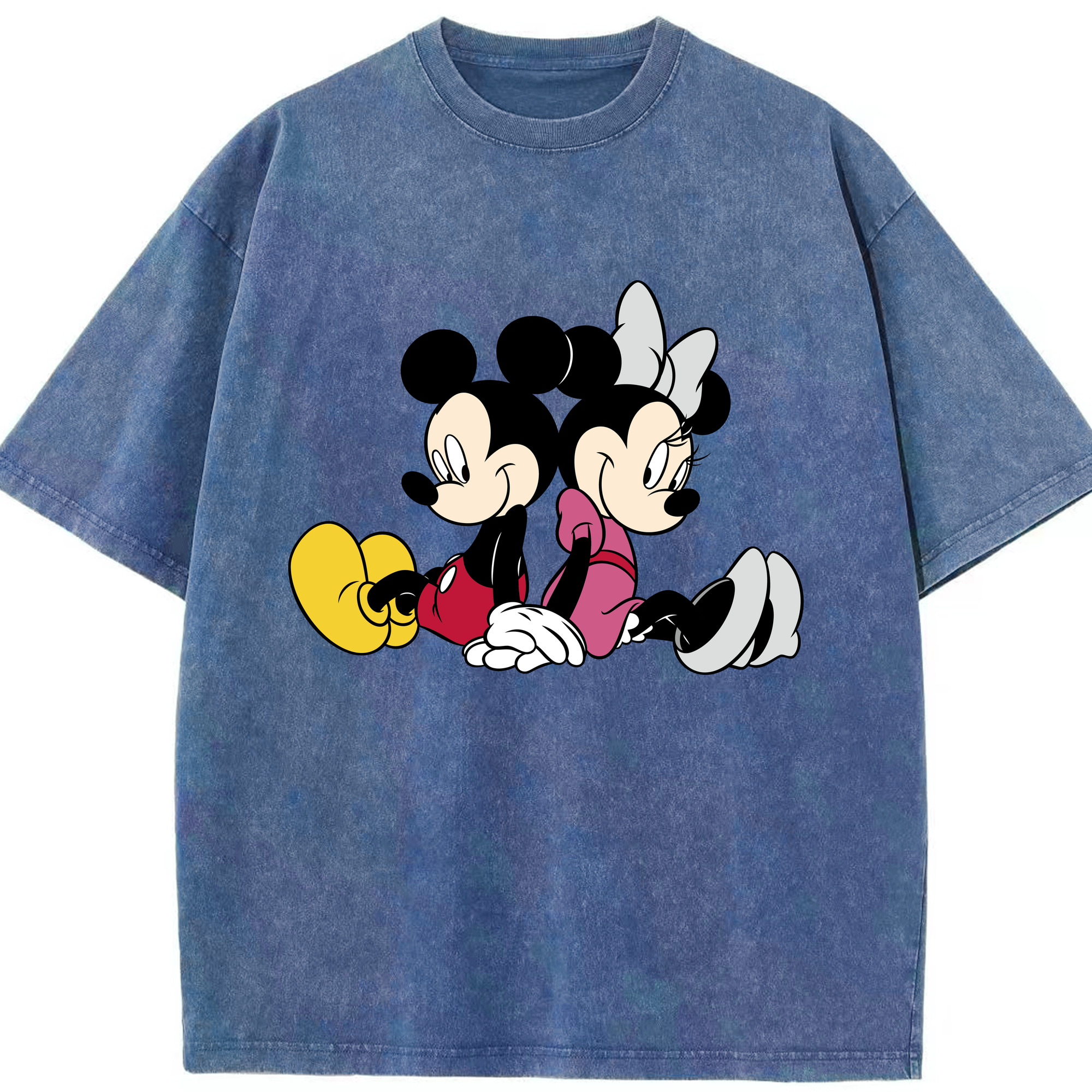 （画像用） ミッキーマウス Mickey Mouse 綿100% ヴィンテージ風 半袖Tシャツ（フロントプリント）