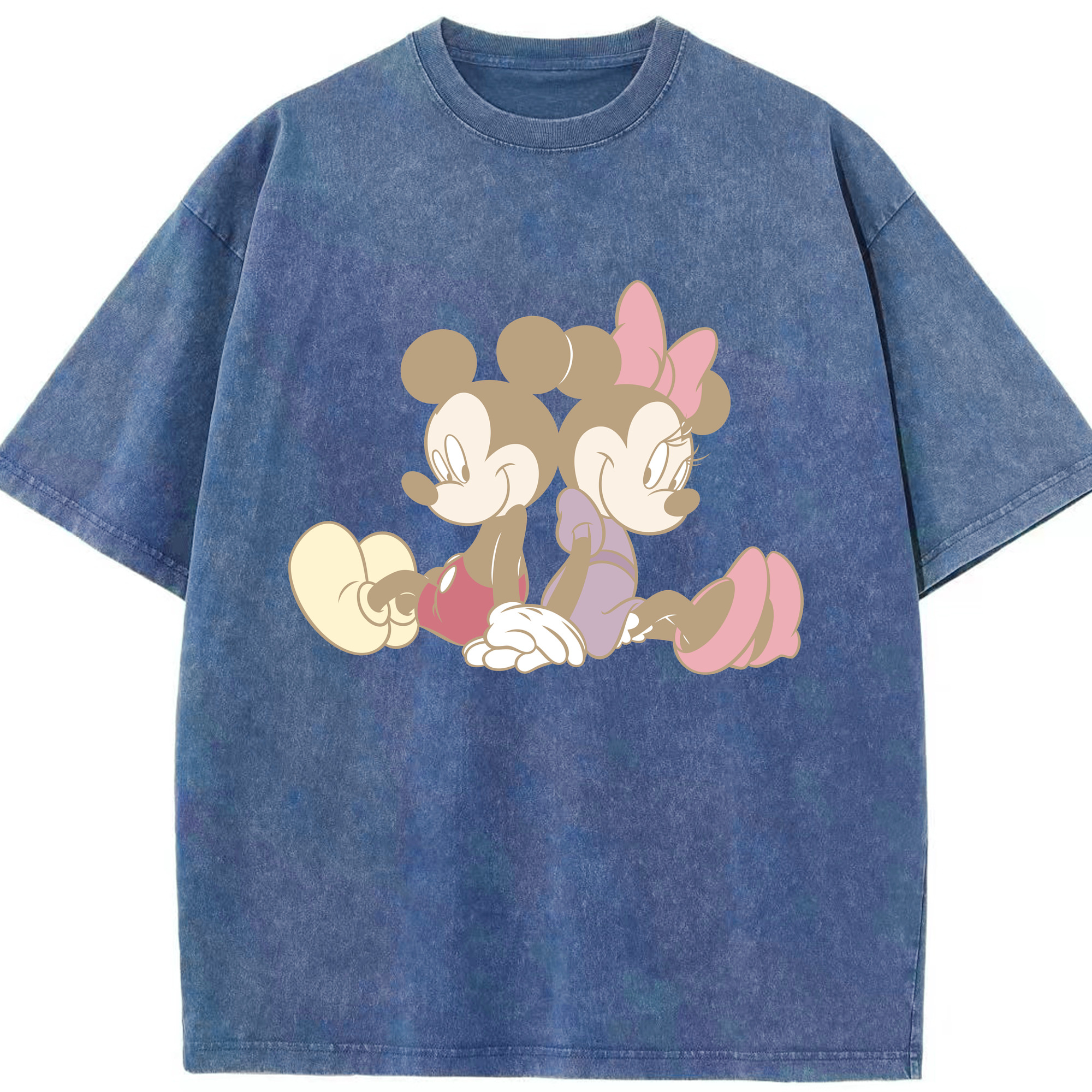 （画像用） ミッキーマウス Mickey Mouse 綿100% ヴィンテージ風 半袖Tシャツ（フロントプリント）