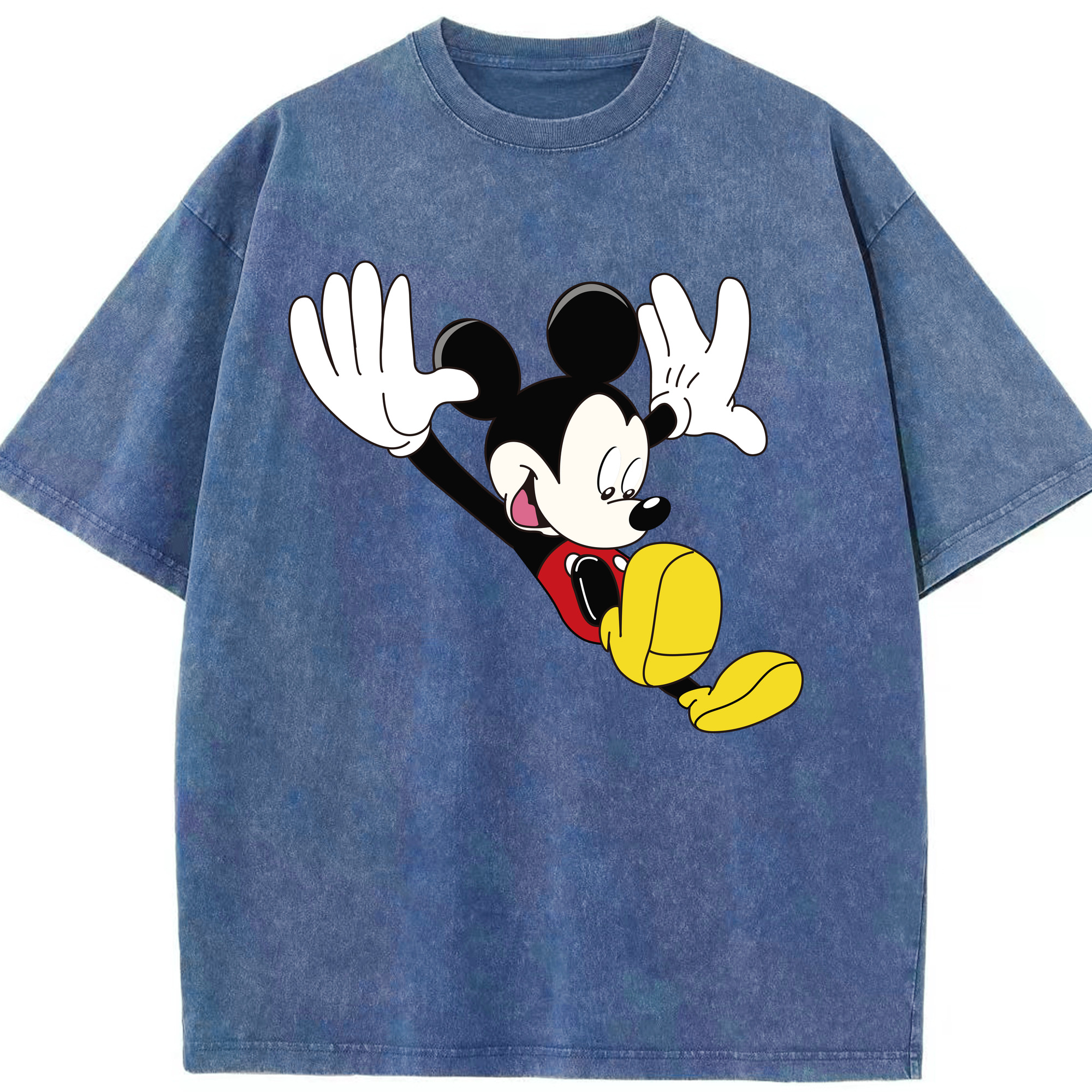 （画像用） ミッキーマウス Mickey Mouse 綿100% ヴィンテージ風 半袖Tシャツ（フロントプリント）
